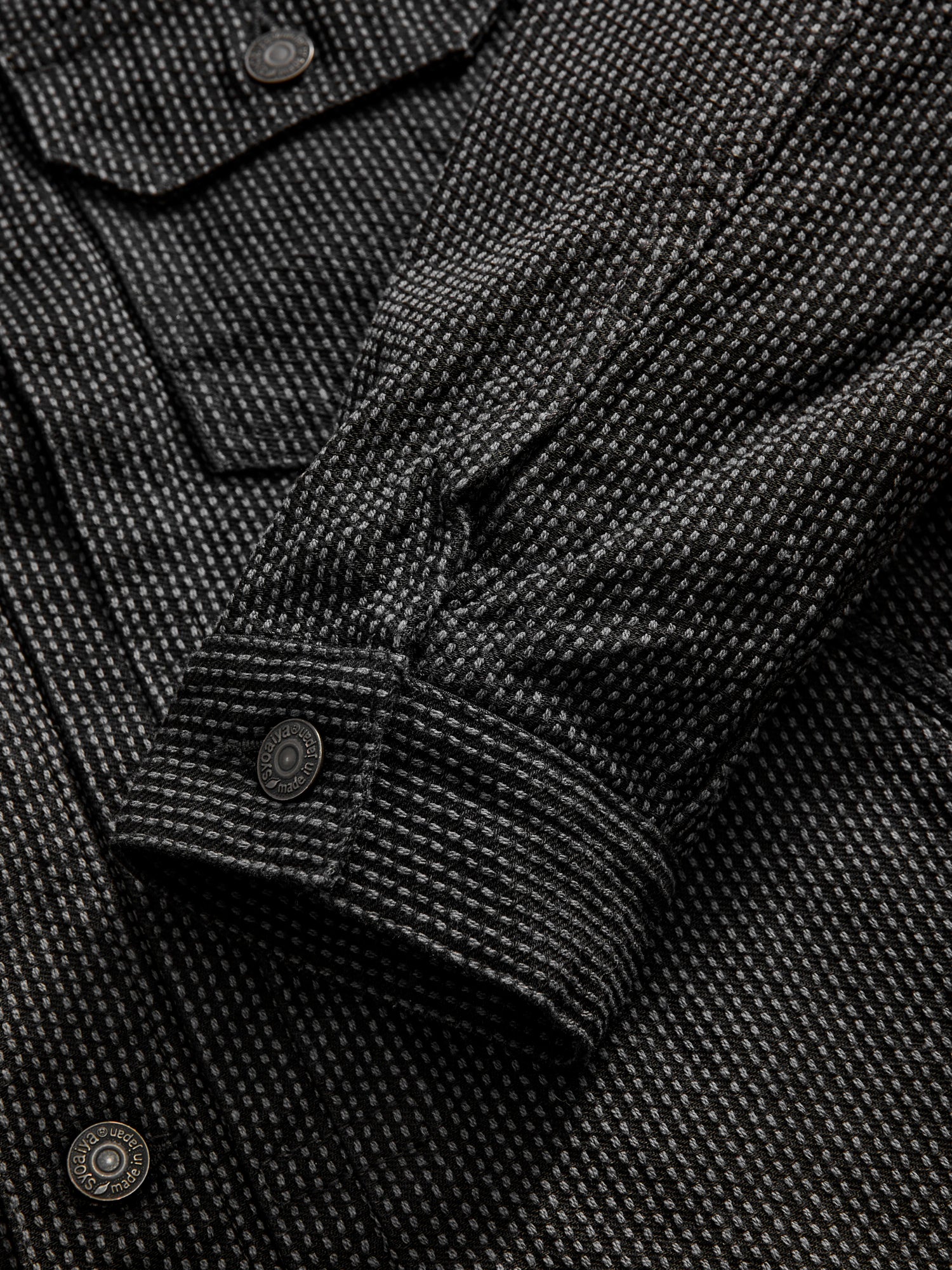Sashiko Type-2 Jacket in Grey Black - Image 9