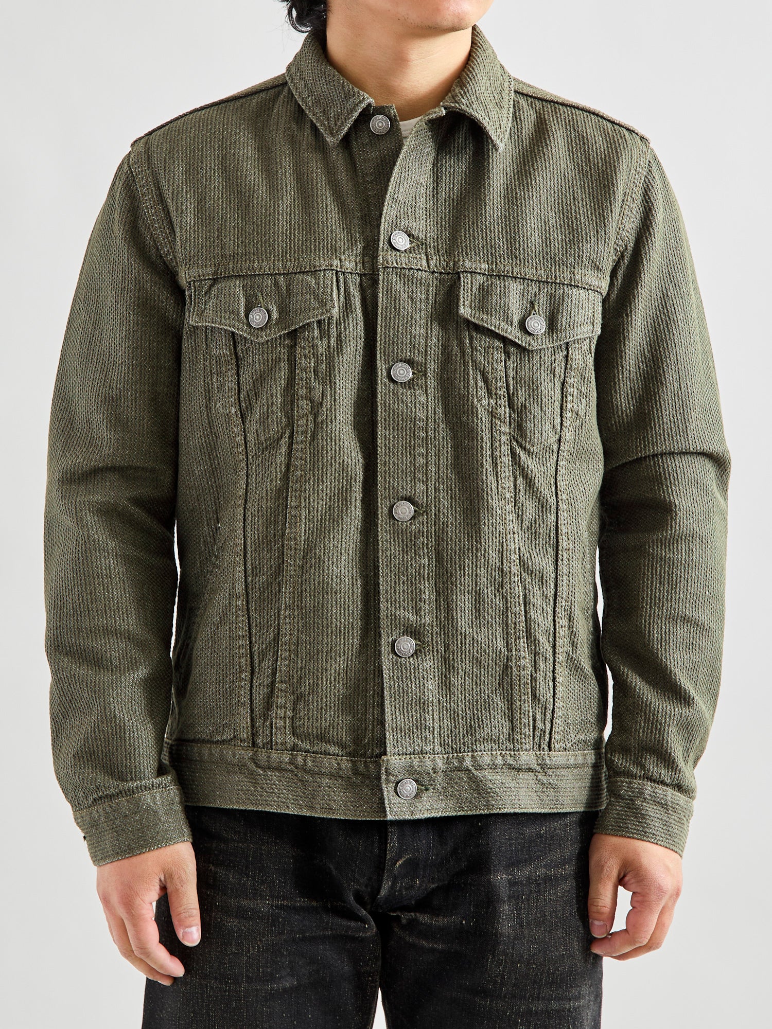 Sashiko Type-3 Jacket in Double Olive - Image 2