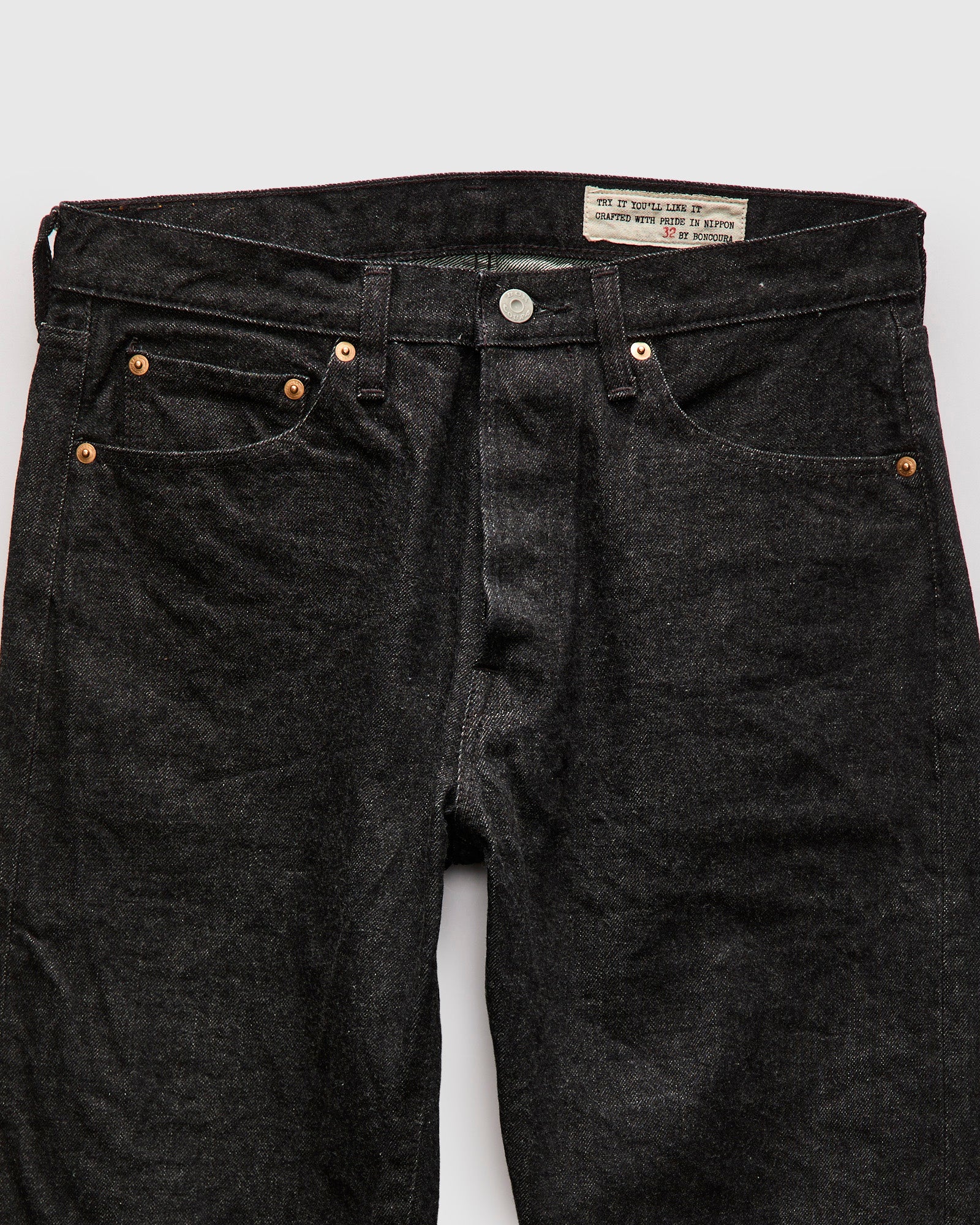 66 Black 15oz Rinsed Selvedge Denim - Ivy League Fit - Image 4