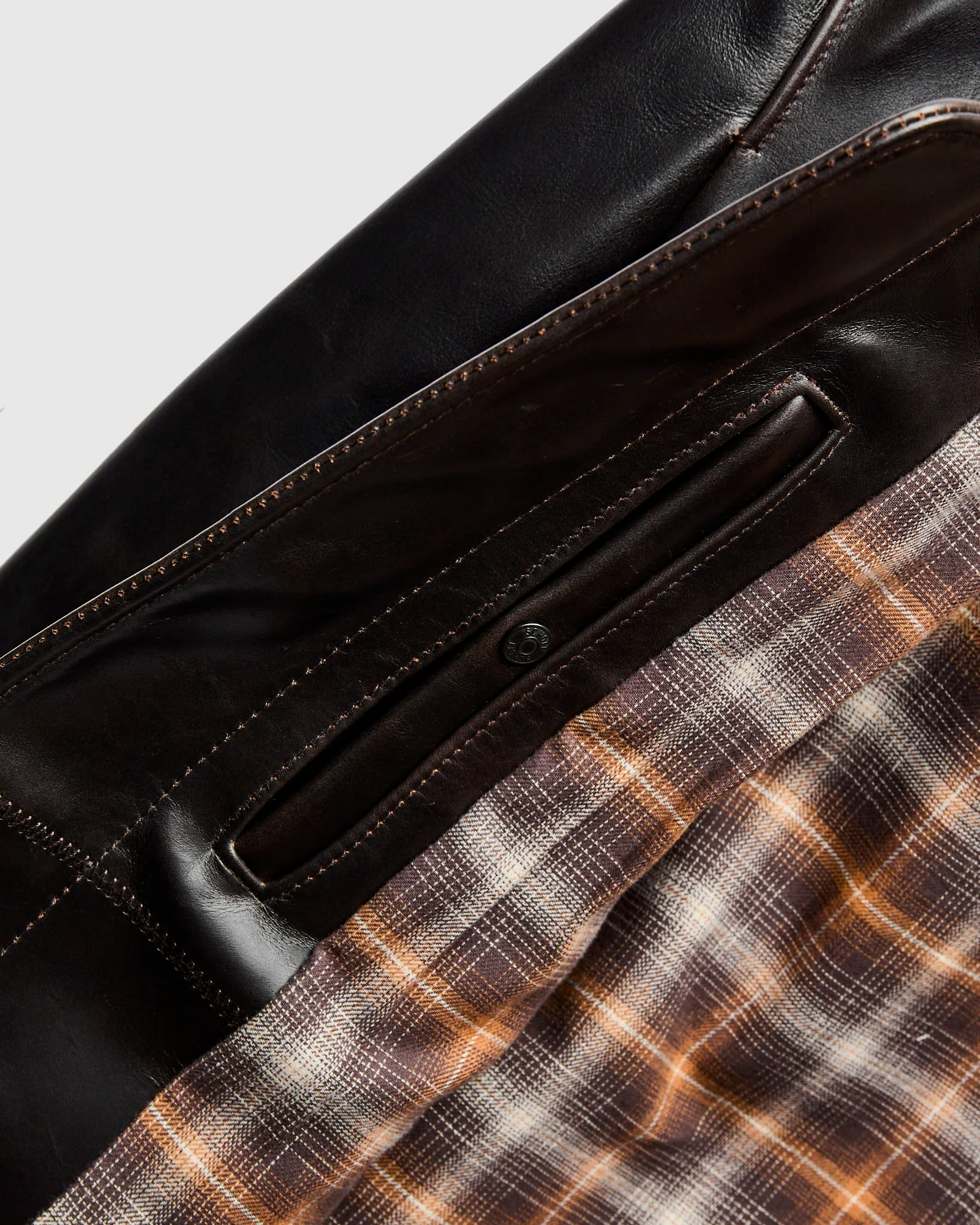 688 Heavy Cowhide Racer Jacket in Brown - Image 8