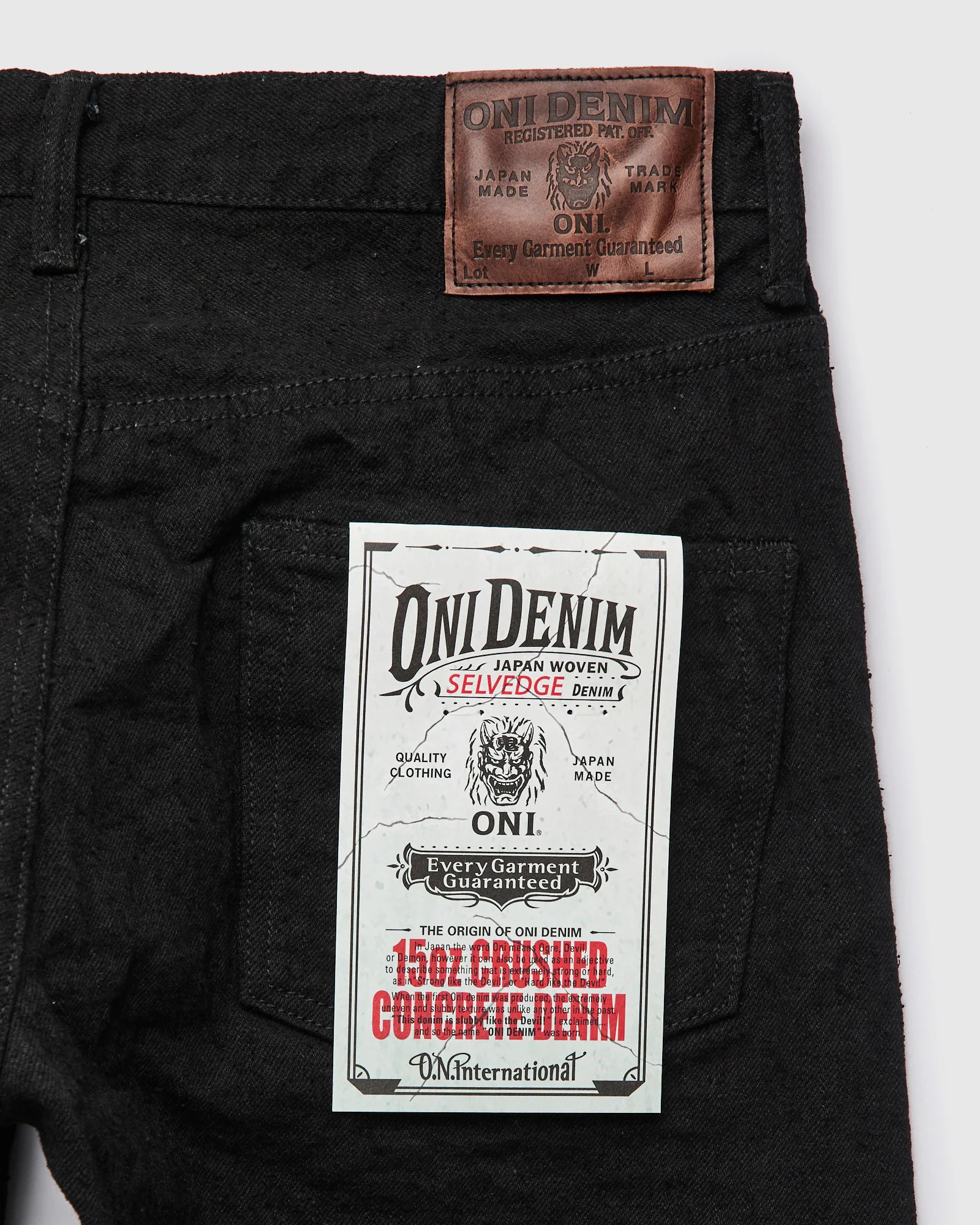 902CCD-BKBK "Crushed Concrete Black" 15oz Selvedge Denim - High Tapered Fit - Image 4