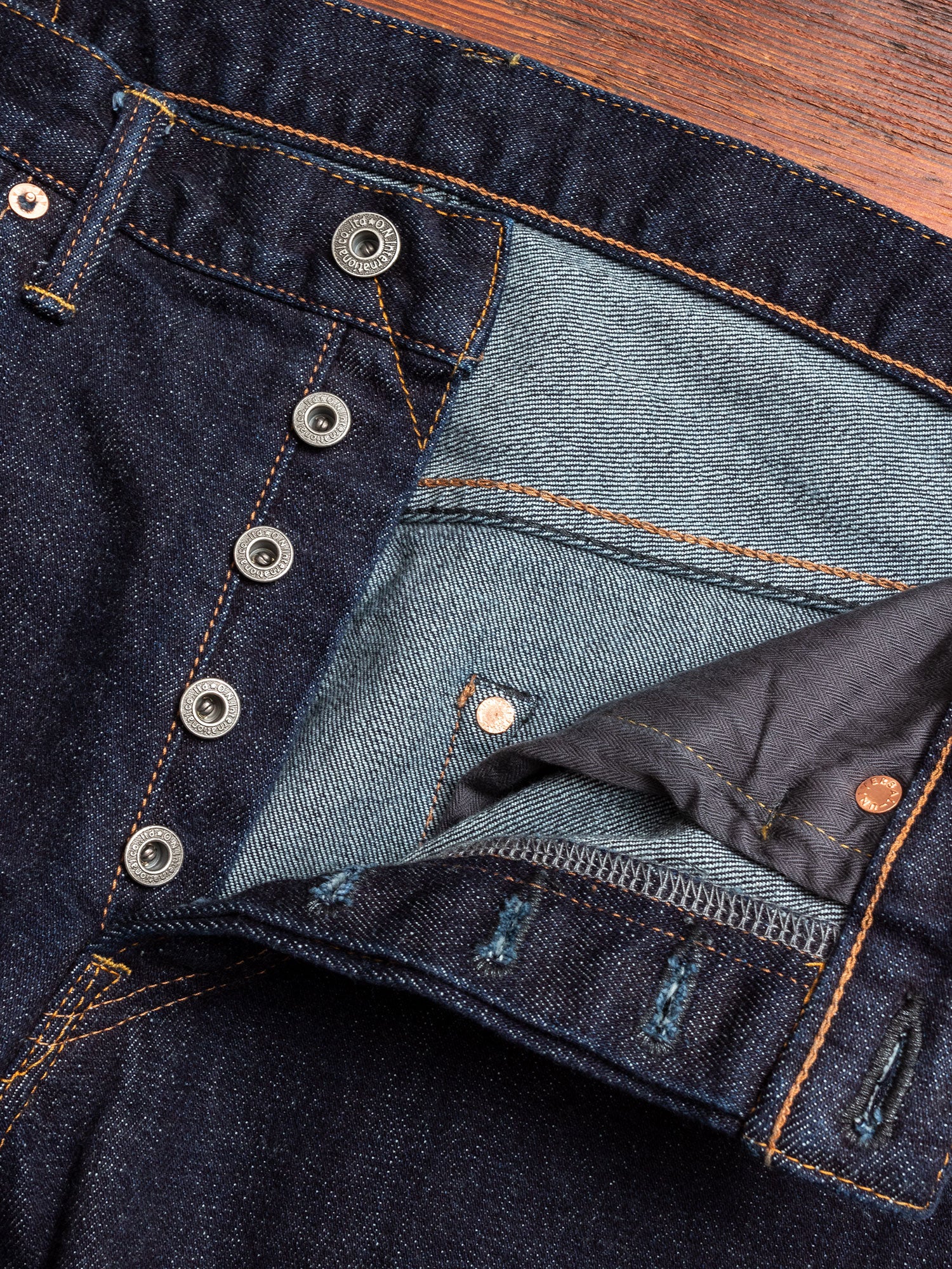 922S-LGY "Grey Overdye" 15oz Stretch Selvedge Denim - High Tapered Fit - Image 6