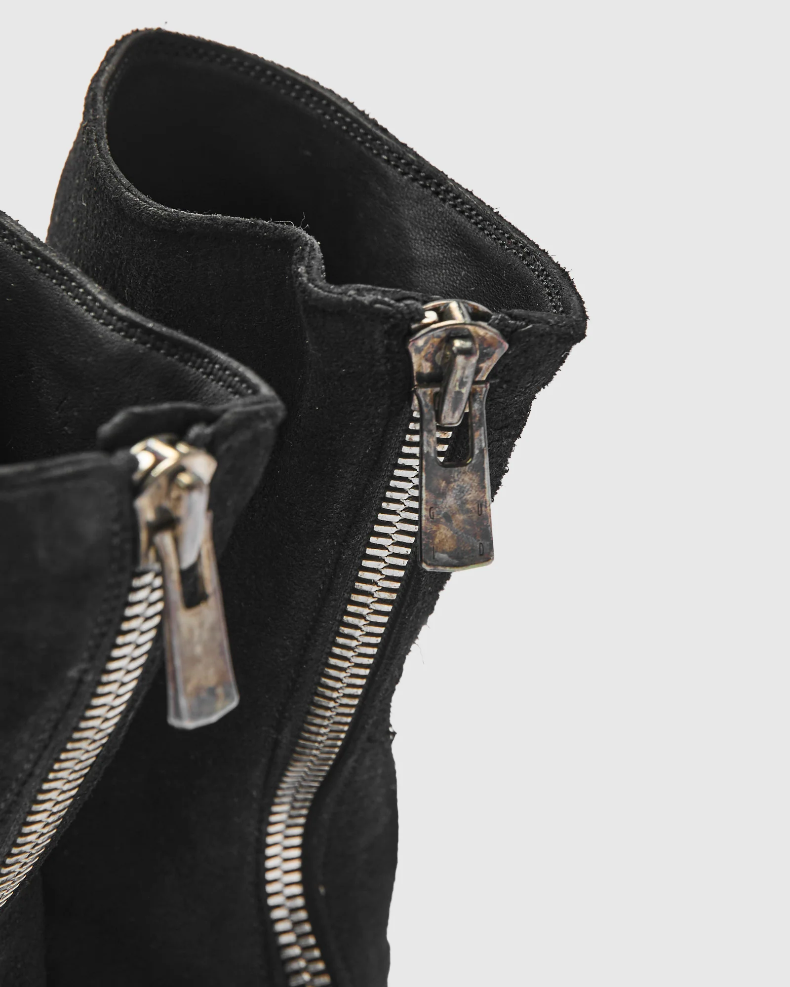 988 Back Zip Boot in Black Reverse Horse Leather - Image 7