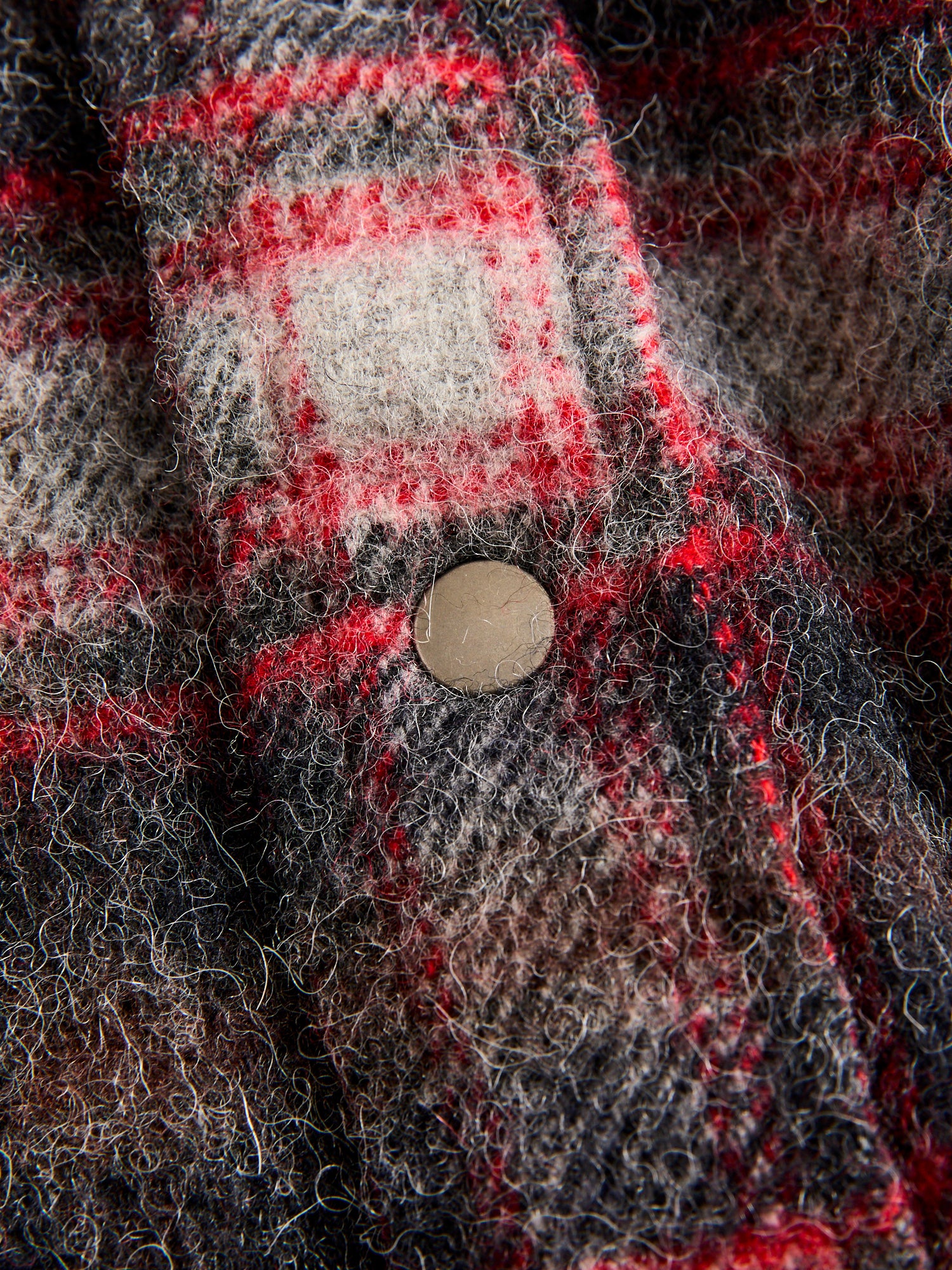 Alpaca Shaggy Western Button-Down Shirt in Black/Red - Image 5