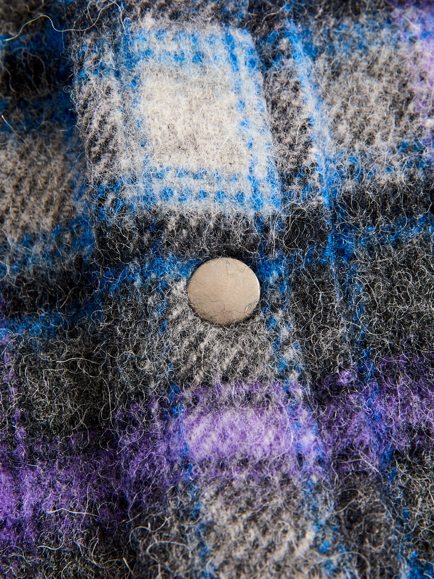 Alpaca Shaggy Western Button-Down Shirt in Purple - Image 5
