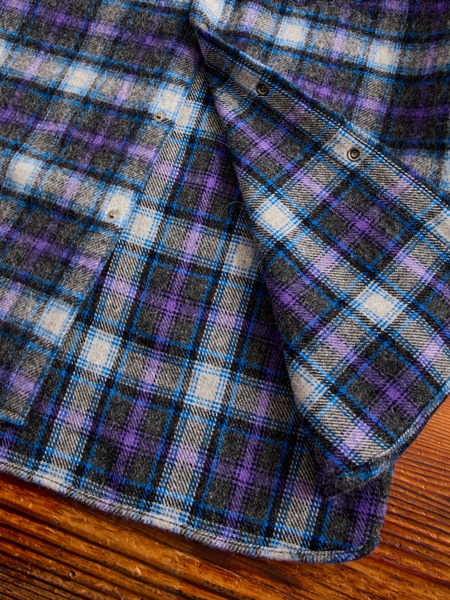 Alpaca Shaggy Western Button-Down Shirt in Purple - Image 7