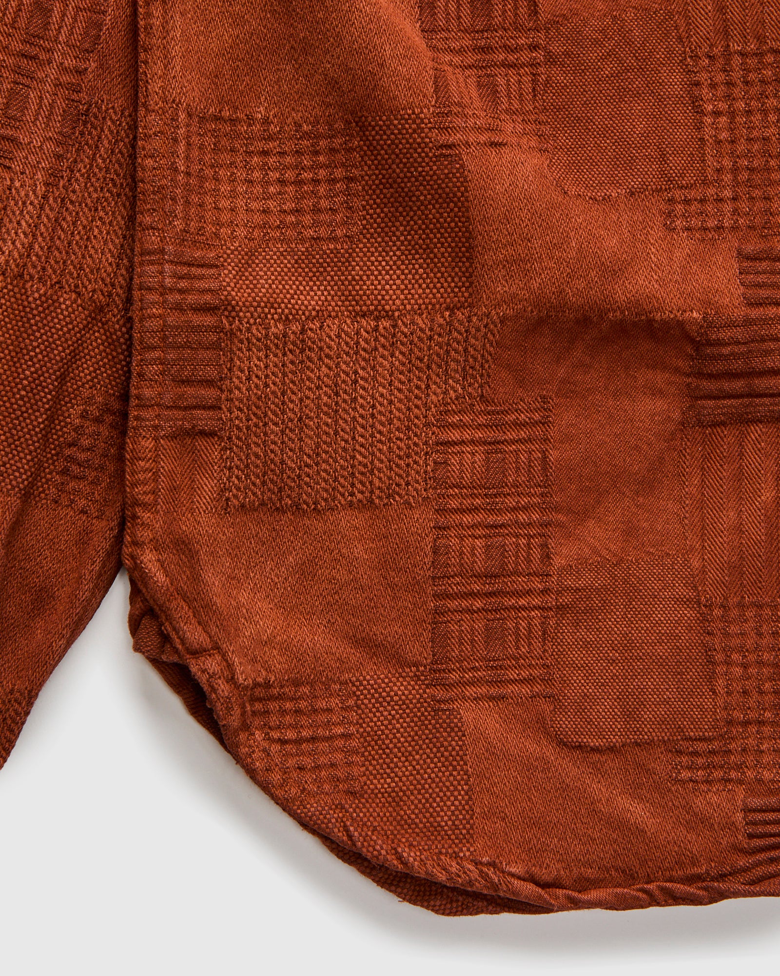 "Amami Dorozome" Boro Workshirt in Amber Brown - Image 6