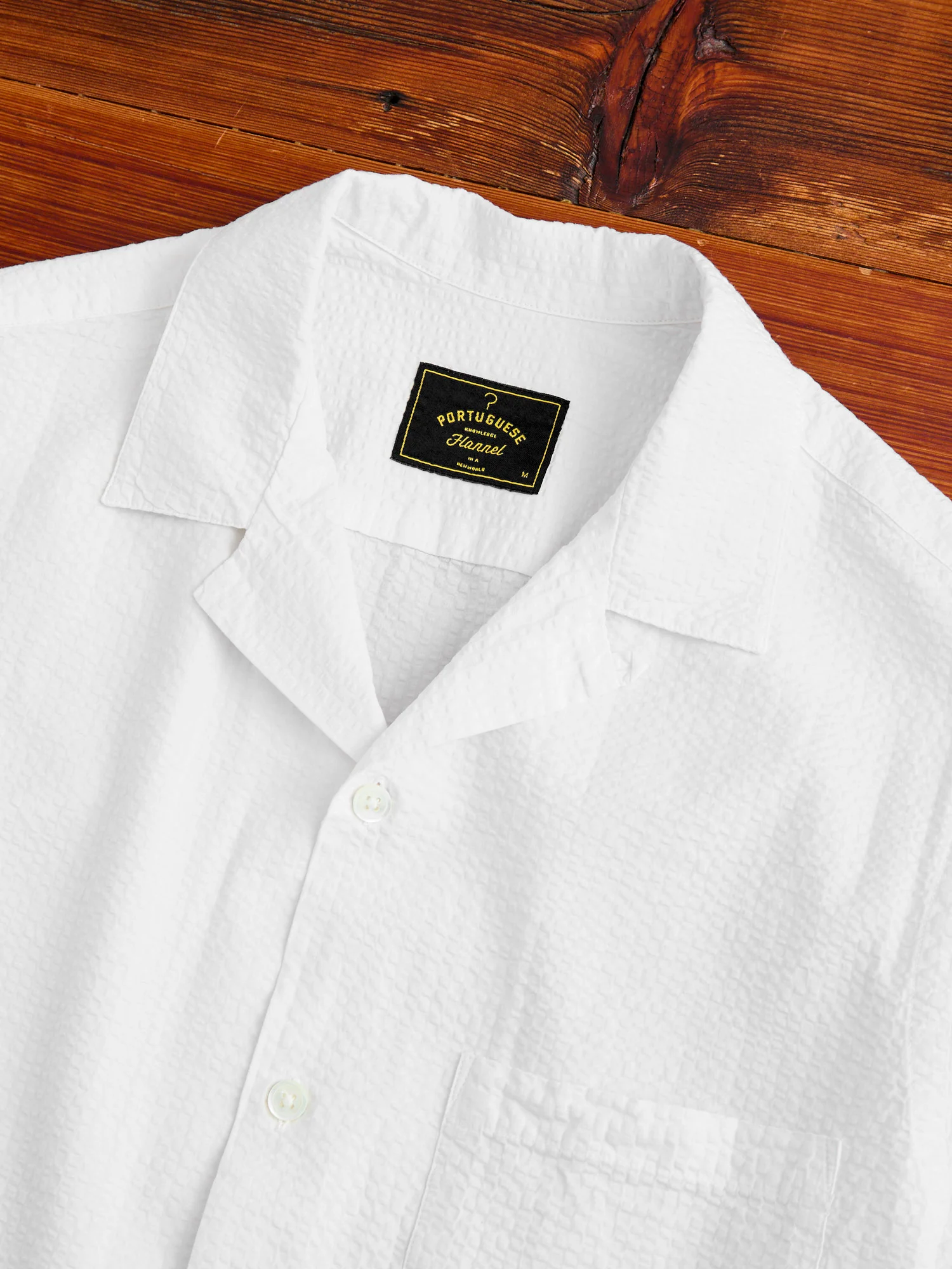 Atlantico Camp Collar Button-Up Shirt in White - Image 3