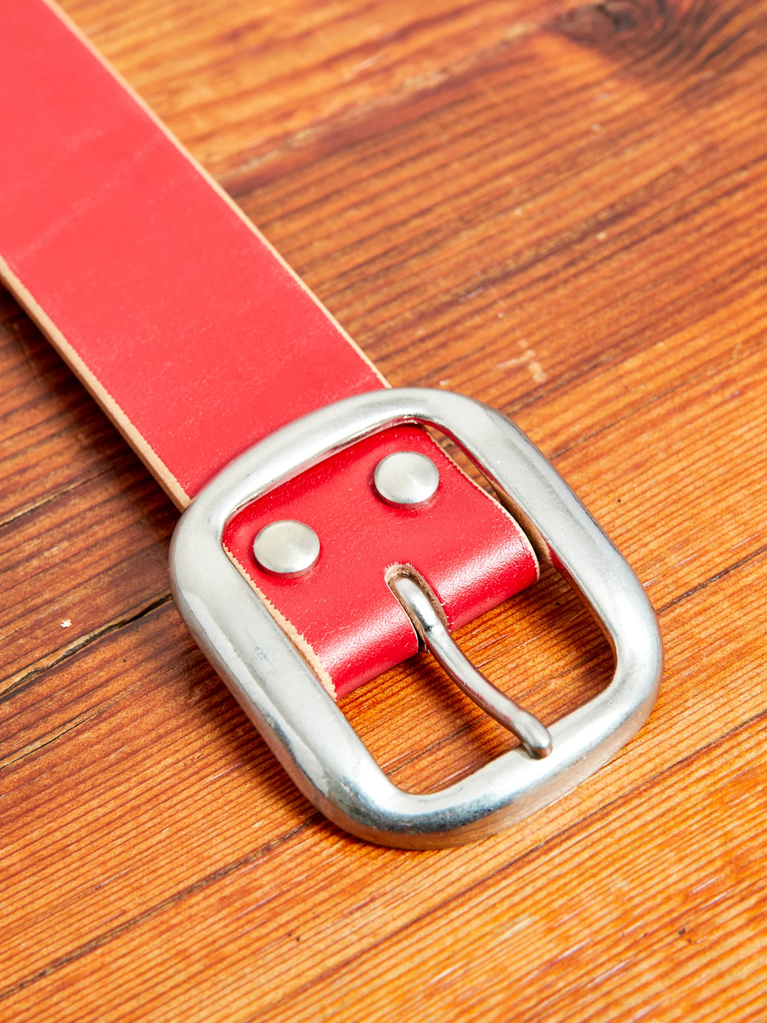 B-87 Leather Belt in Red - Image 3