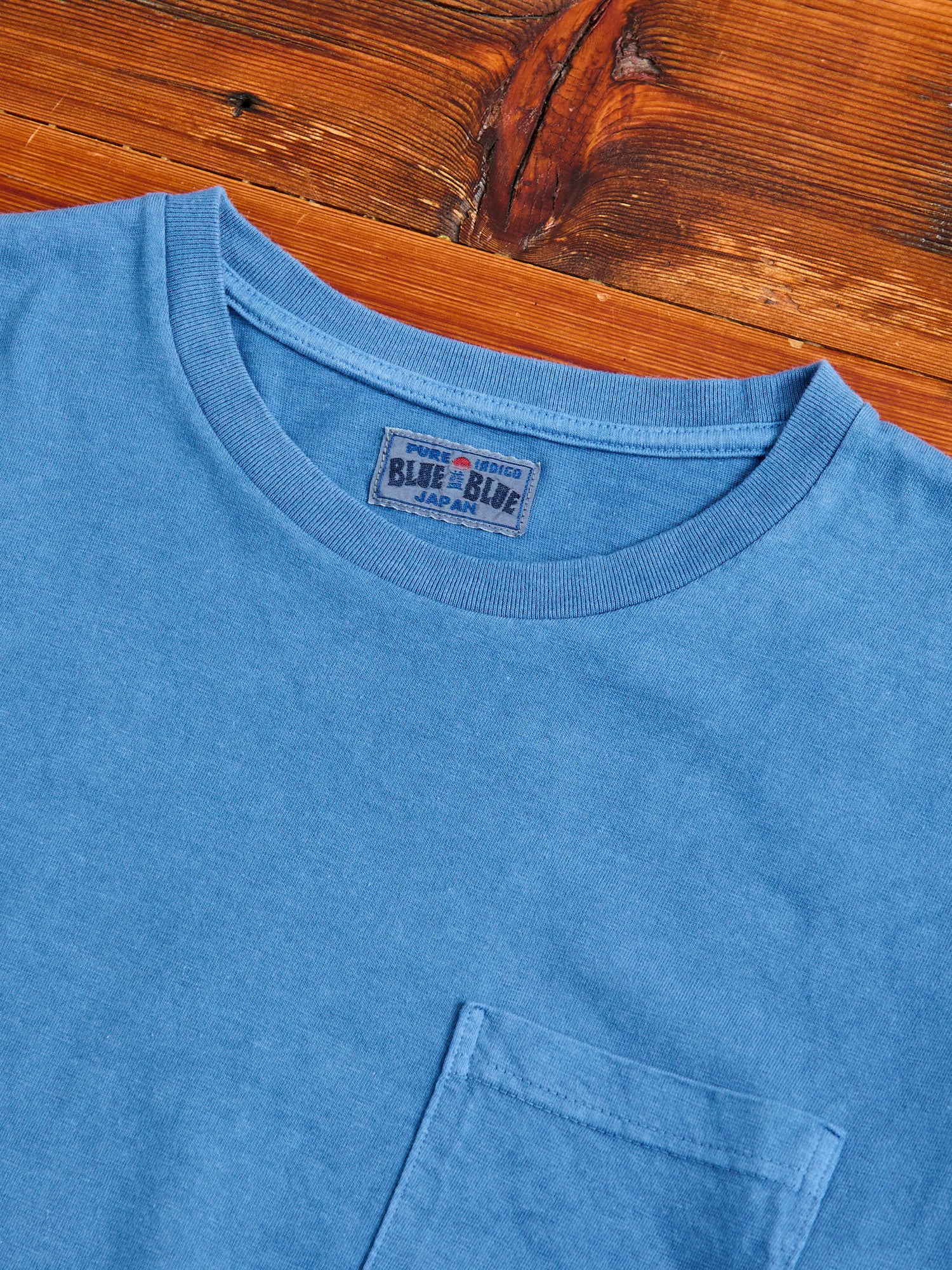 "Bamboo and Tiger" Bassen Pocket T-Shirt in Indigo - Image 5