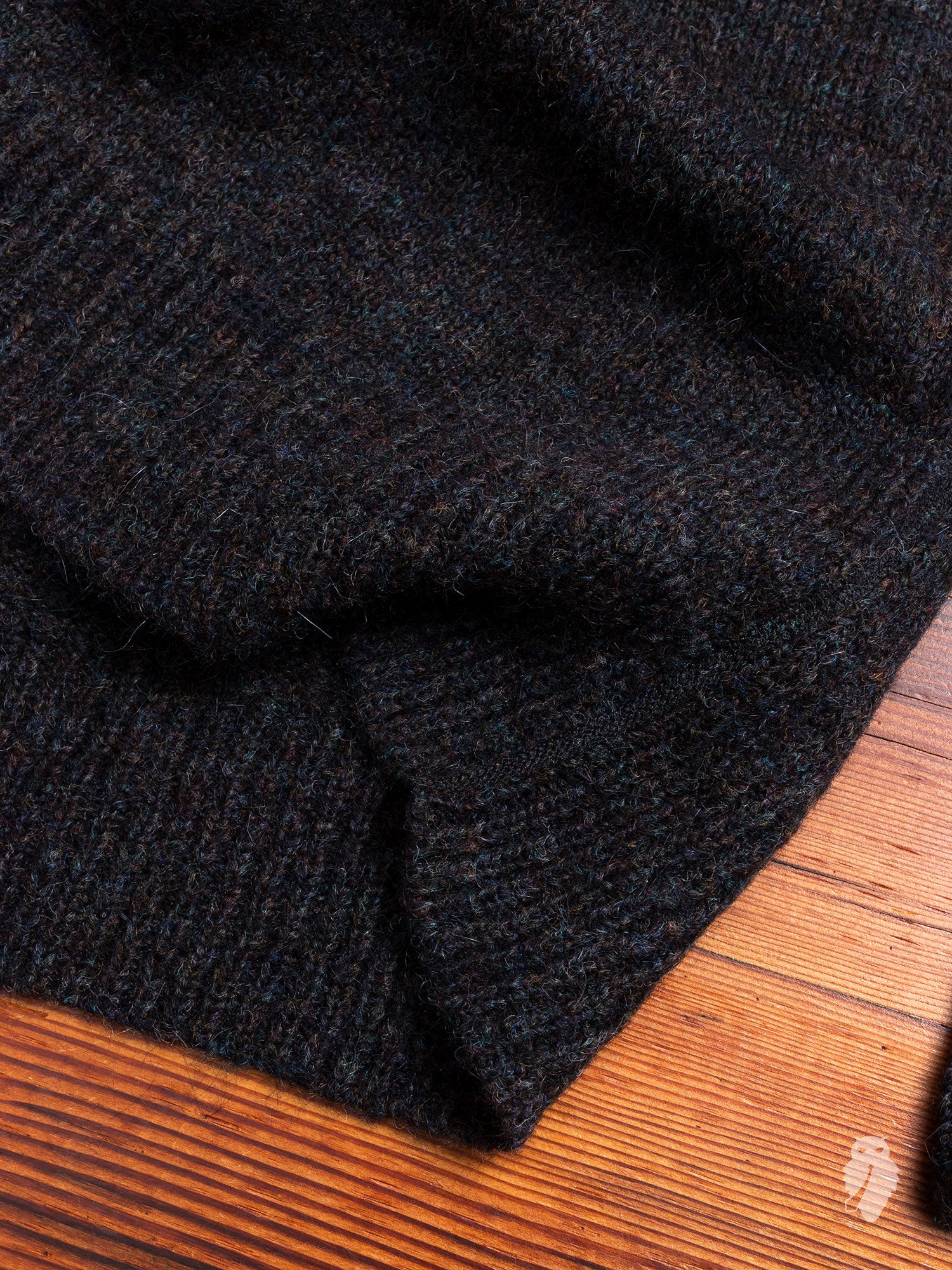 Base Roundneck Sweater in Black Tweed - Image 6