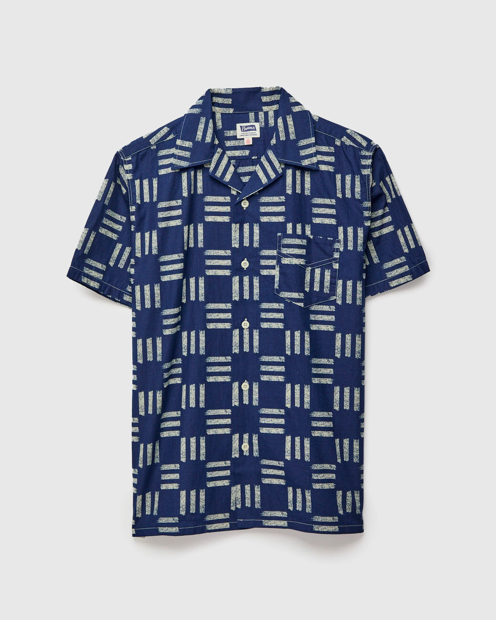 Bassen Hawaiian Shirt in Indigo Check