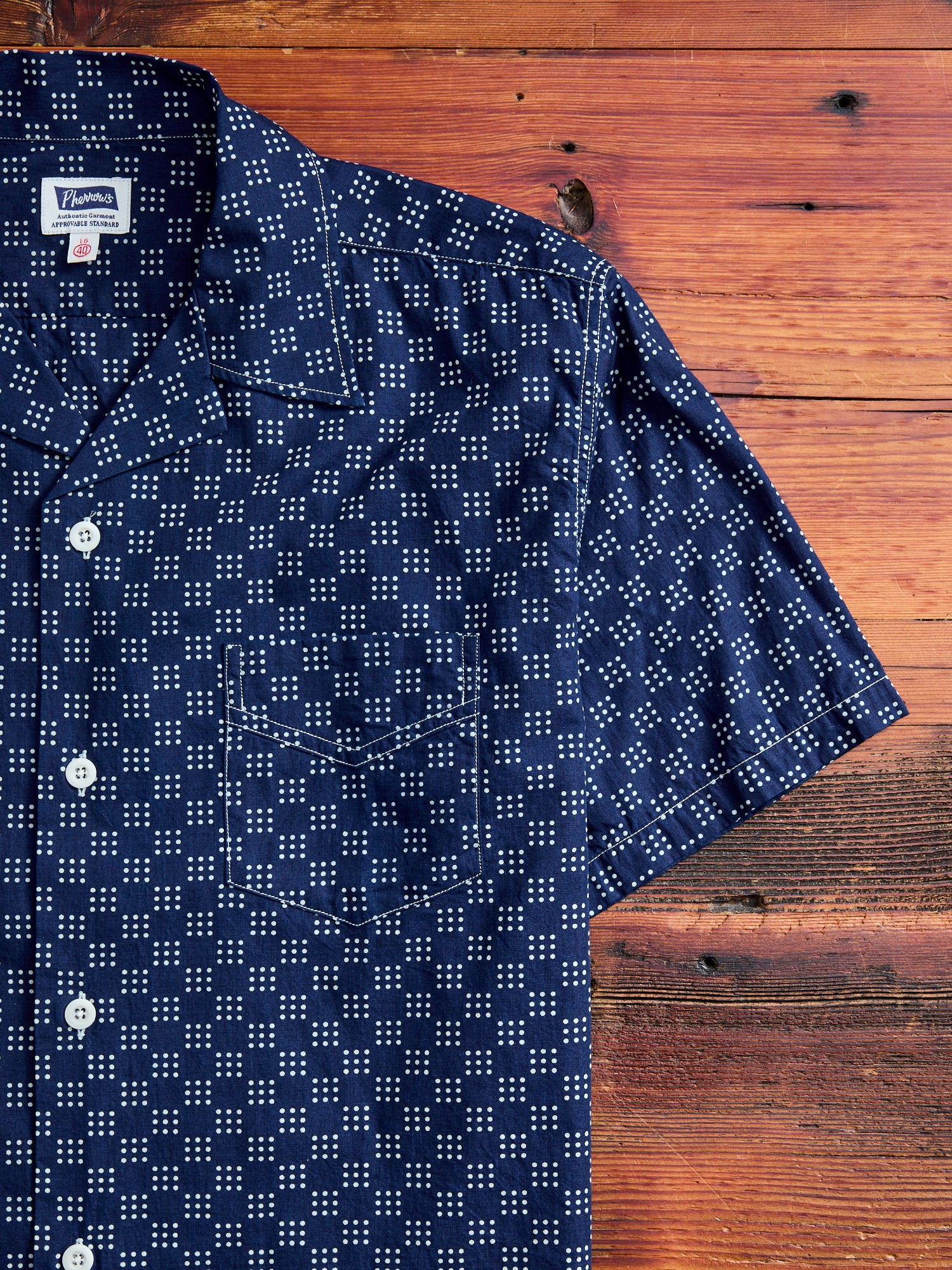Bassen Hawaiian Shirt in Indigo Dot - Image 4
