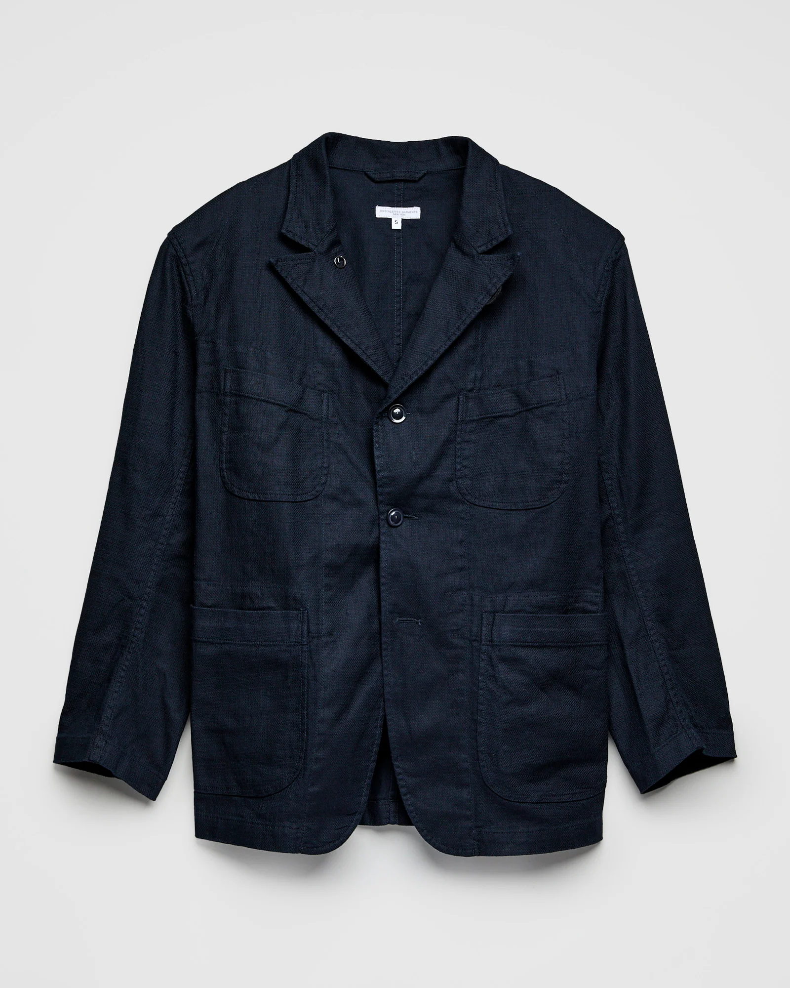 Bedford Jacket in Dark Navy Cotton Linen Java Cloth