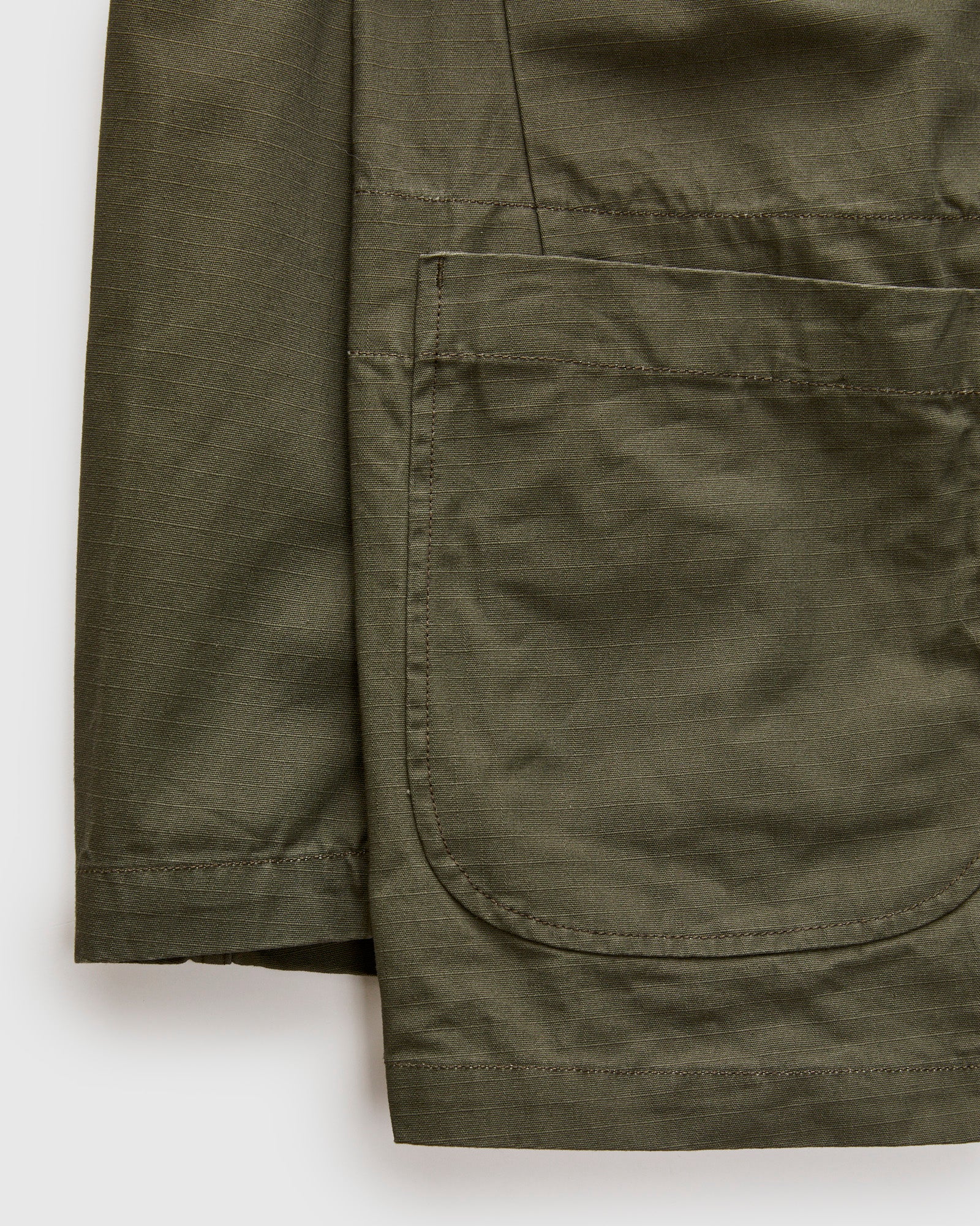 Bedford Jacket in Olive Heavyweight Cotton Ripstop - Image 6