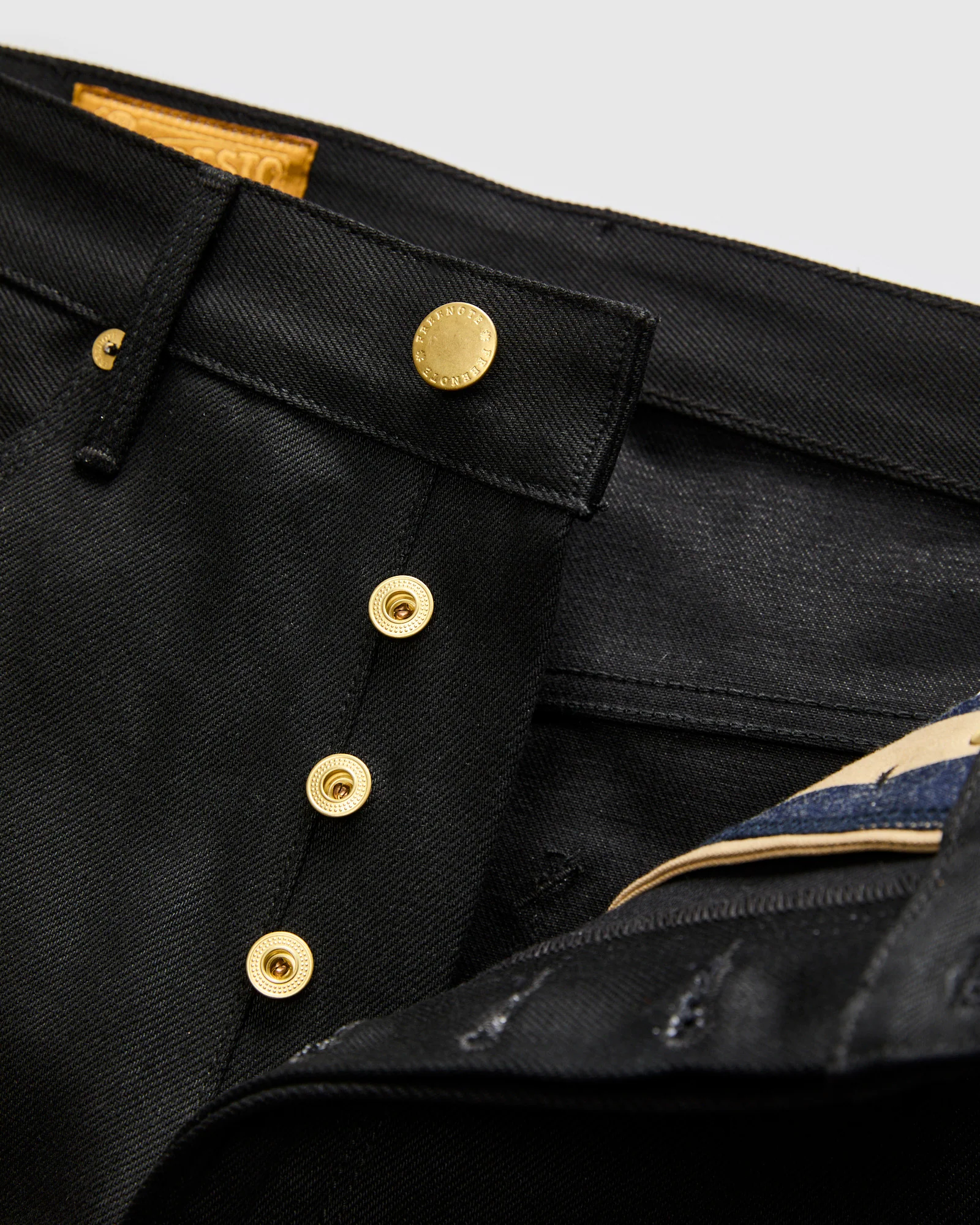 "Black Modesto" 15.75oz Double Black Selvedge Denim - Wide Straight Fit - Image 7
