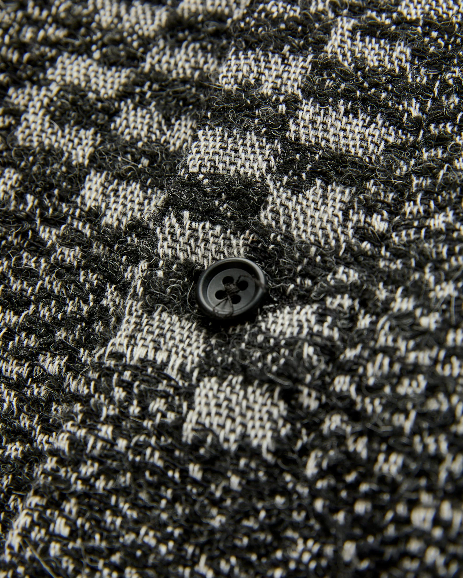 Block Pattern Knit Cardigan Sweater in Black White - Image 4