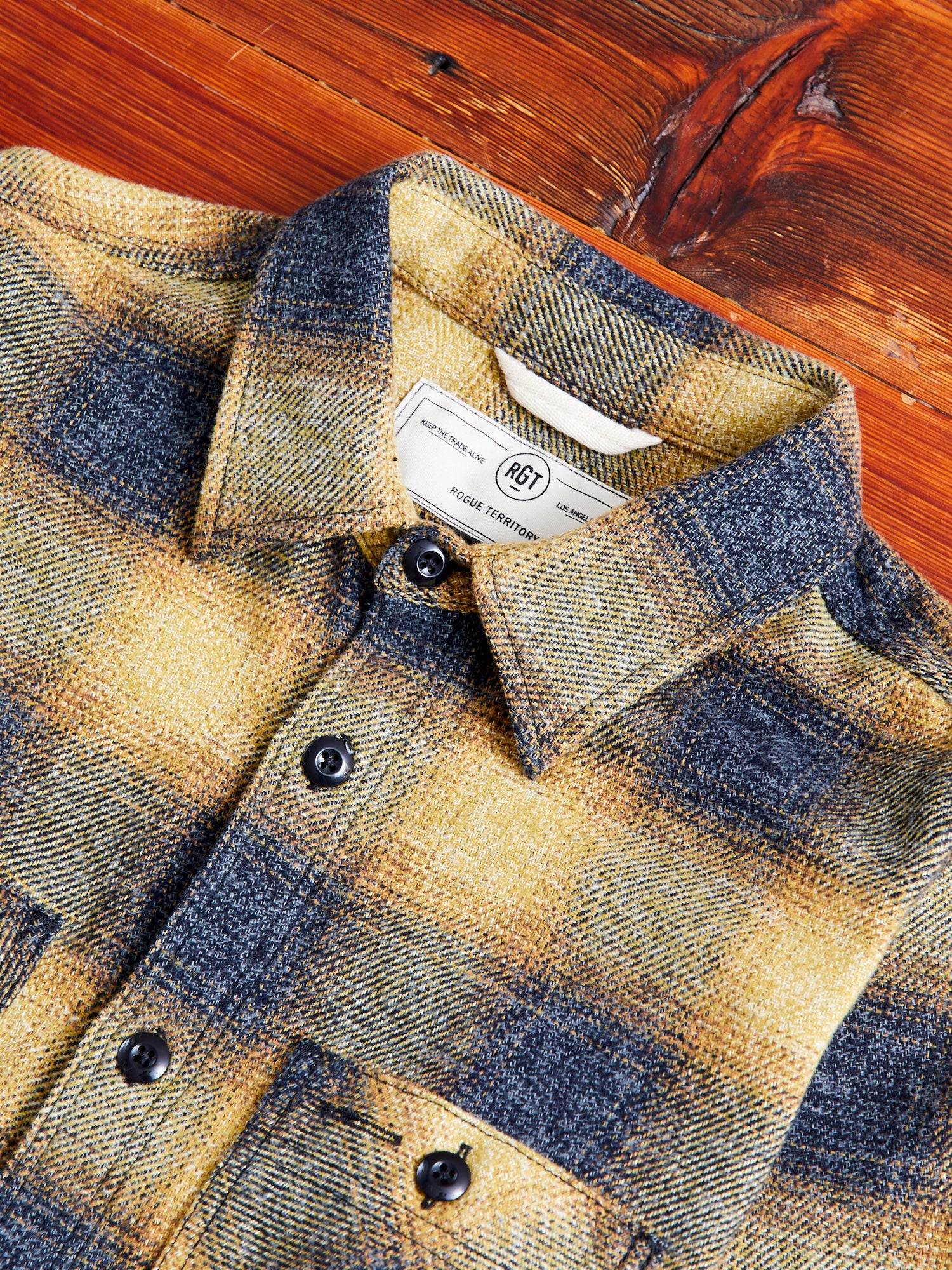 "BM Shirt" in Gold Ombre Plaid - Image 3
