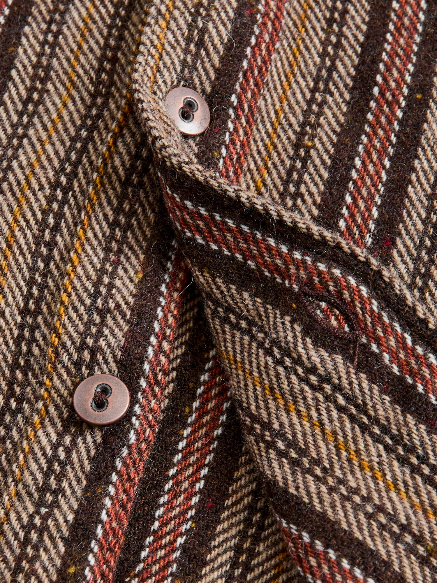 Bodie Wool Shirt in Brown Stripe - Image 7