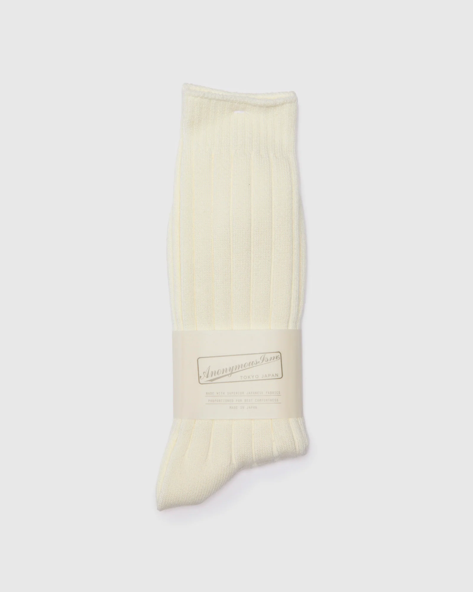 Bold Rib Crew in Off White