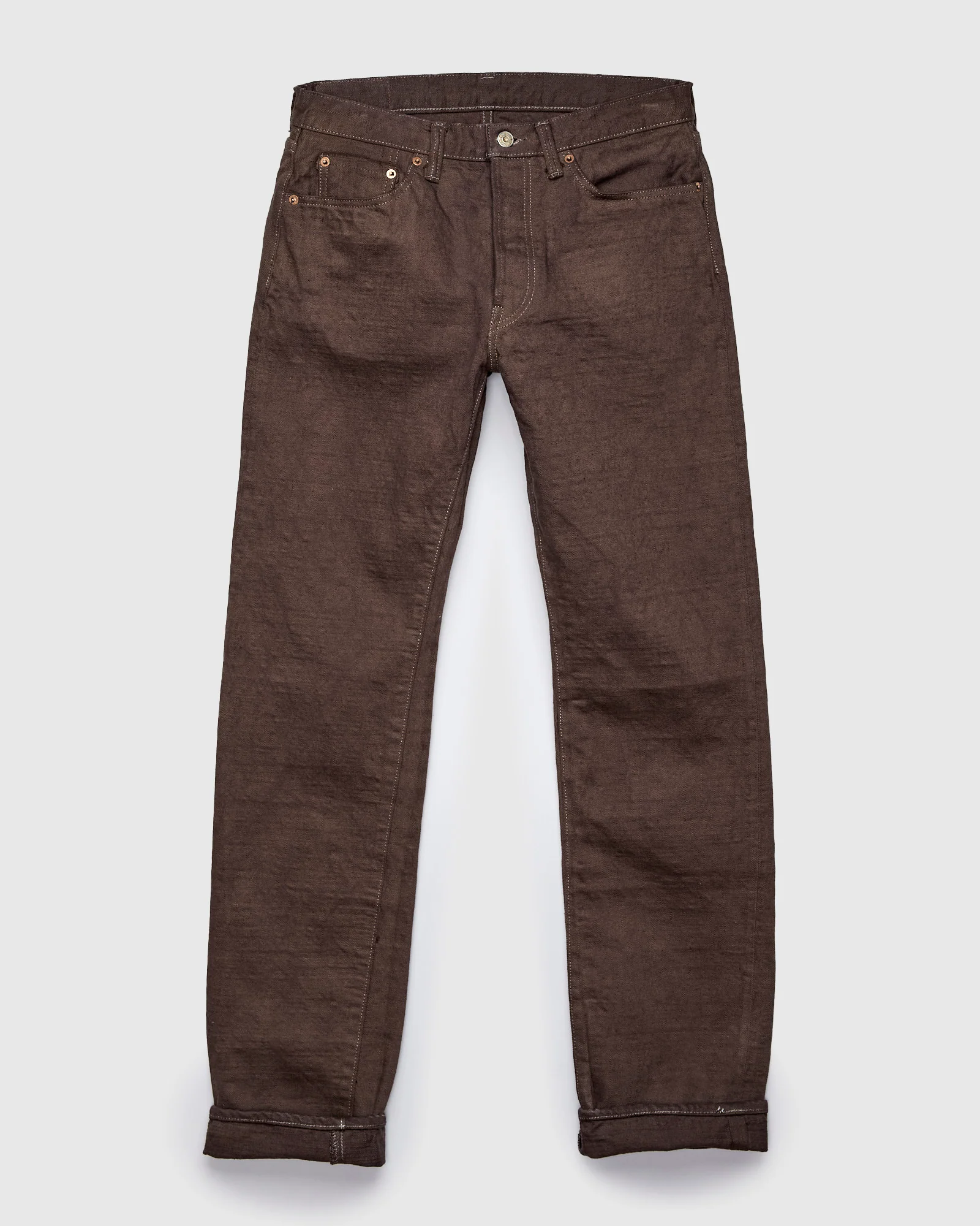 BOS710XX-KU "Shizen" 18oz Kuri Chestnut Selvedge Denim - Slim Straight Fit - Image 2