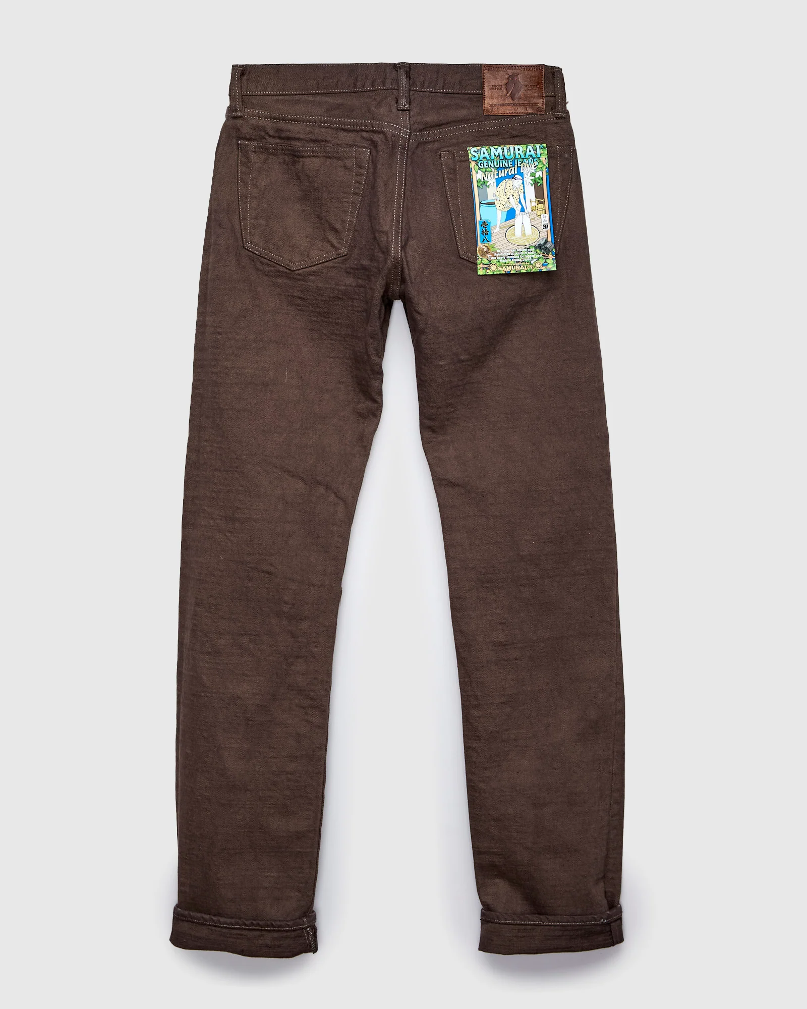 BOS710XX-KU "Shizen" 18oz Kuri Chestnut Selvedge Denim - Slim Straight Fit - Image 3