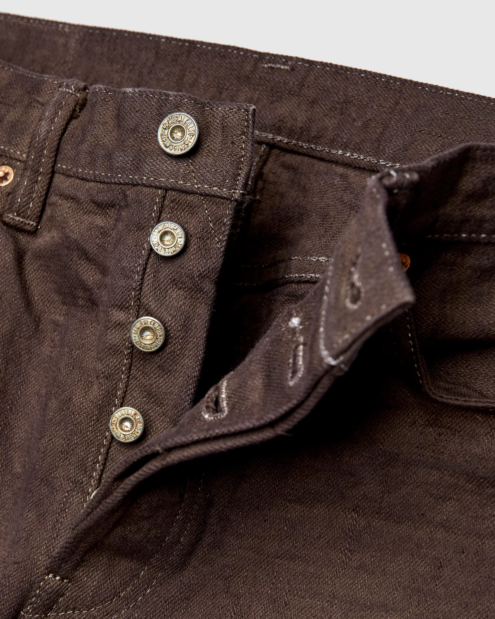 BOS710XX-KU "Shizen" 18oz Kuri Chestnut Selvedge Denim - Slim Straight Fit - Image 9