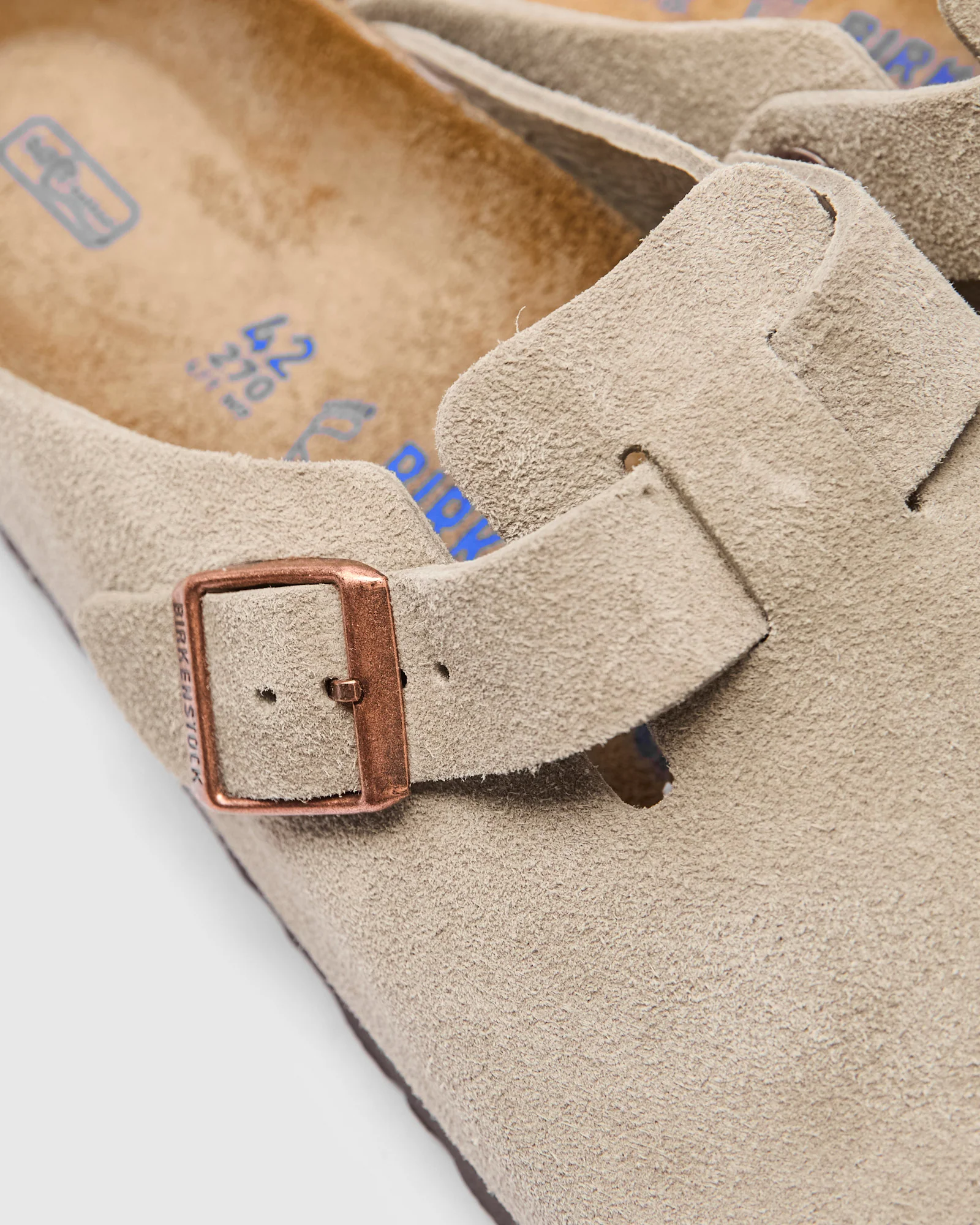 Boston Clog in Taupe Suede SFB - Image 7