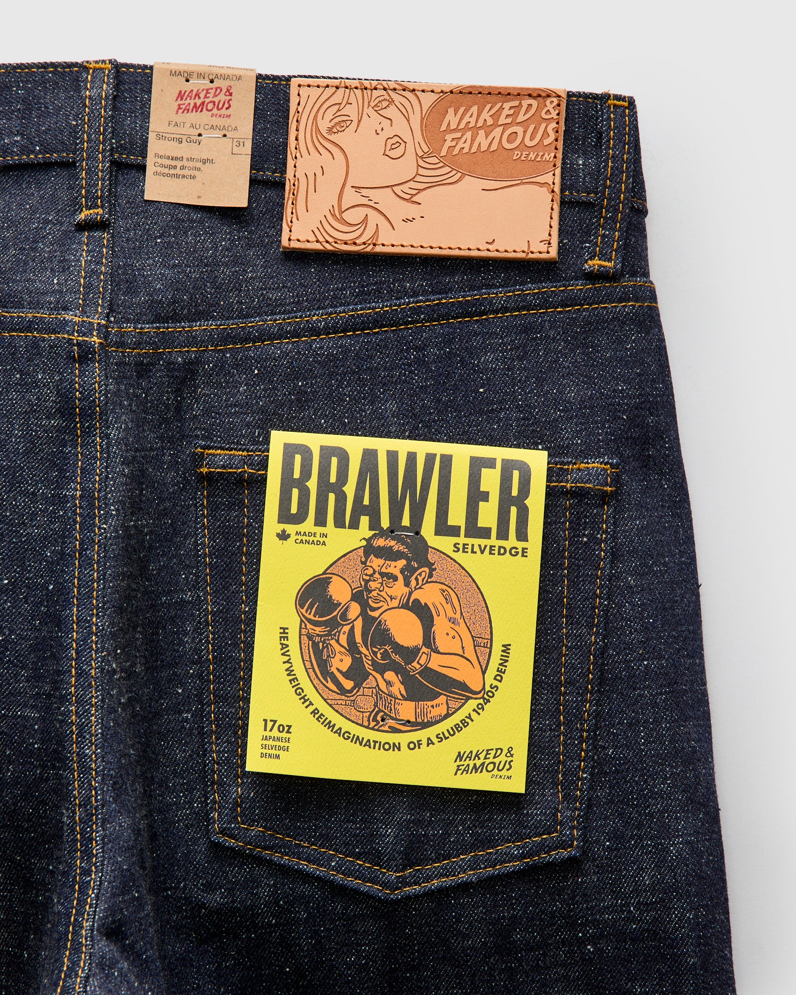 "Brawler" 17oz Selvedge Denim - Strong Guy Fit - Image 4
