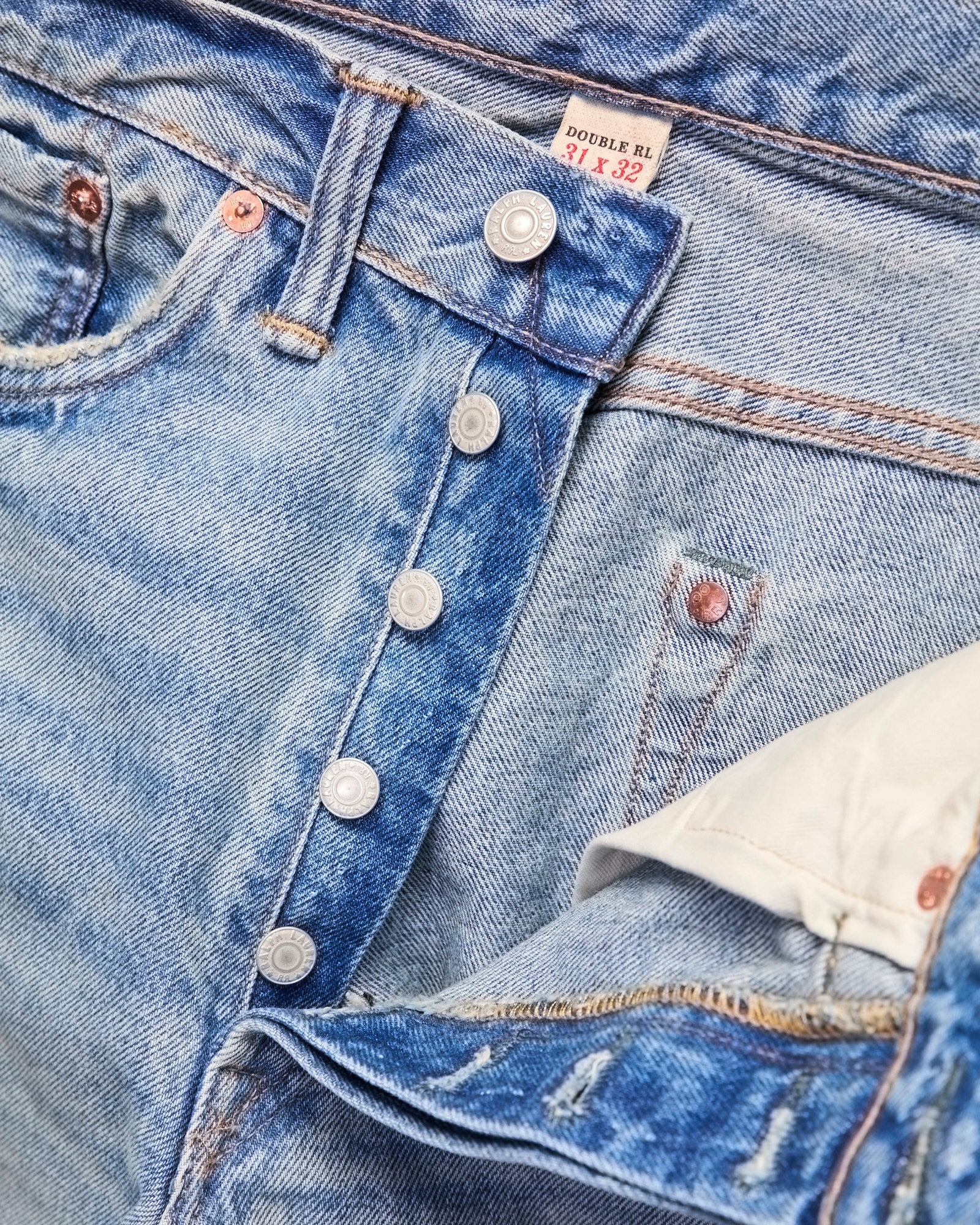 "Bridgeview Wash"  14.5oz Washed Denim - Vintage 5-Pocket Full Straight Fit - Image 6