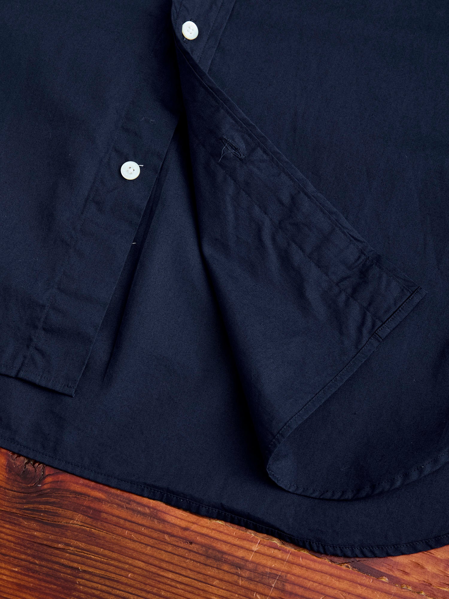 Broad Cloth Short Sleeve Button-Down Shirt in Navy - Image 8