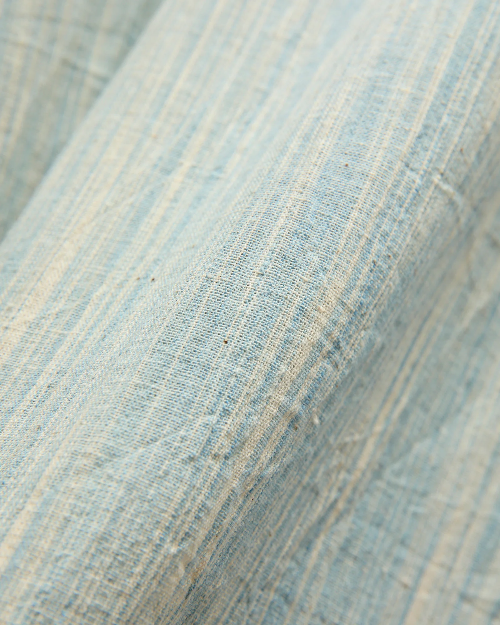Handwoven Brook Shirt in Spacedye Light Indigo Stripe - Image 2