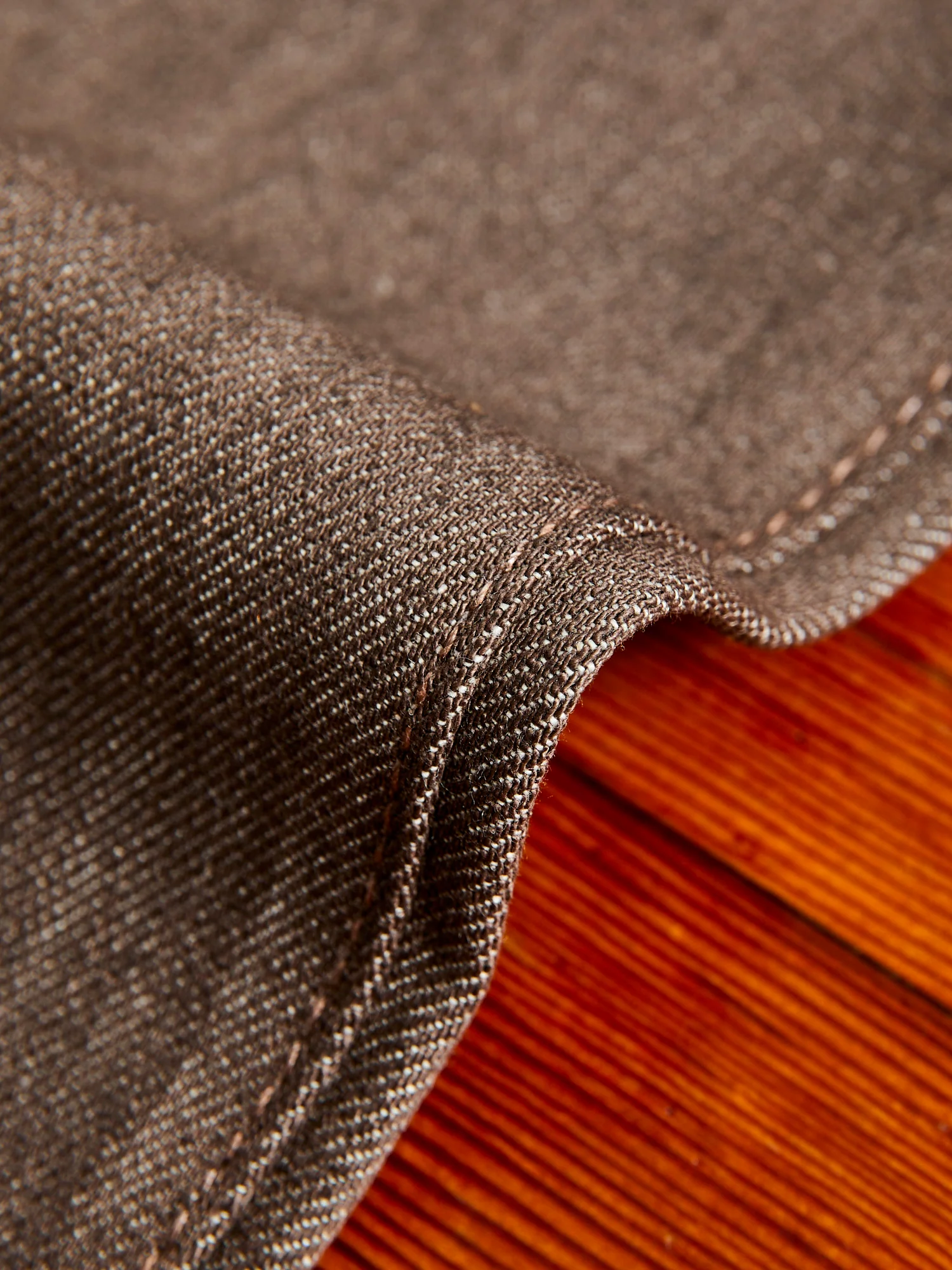 "Brown Raw" 10.5oz Stretch Selvedge Denim - Pen Slim - Image 10