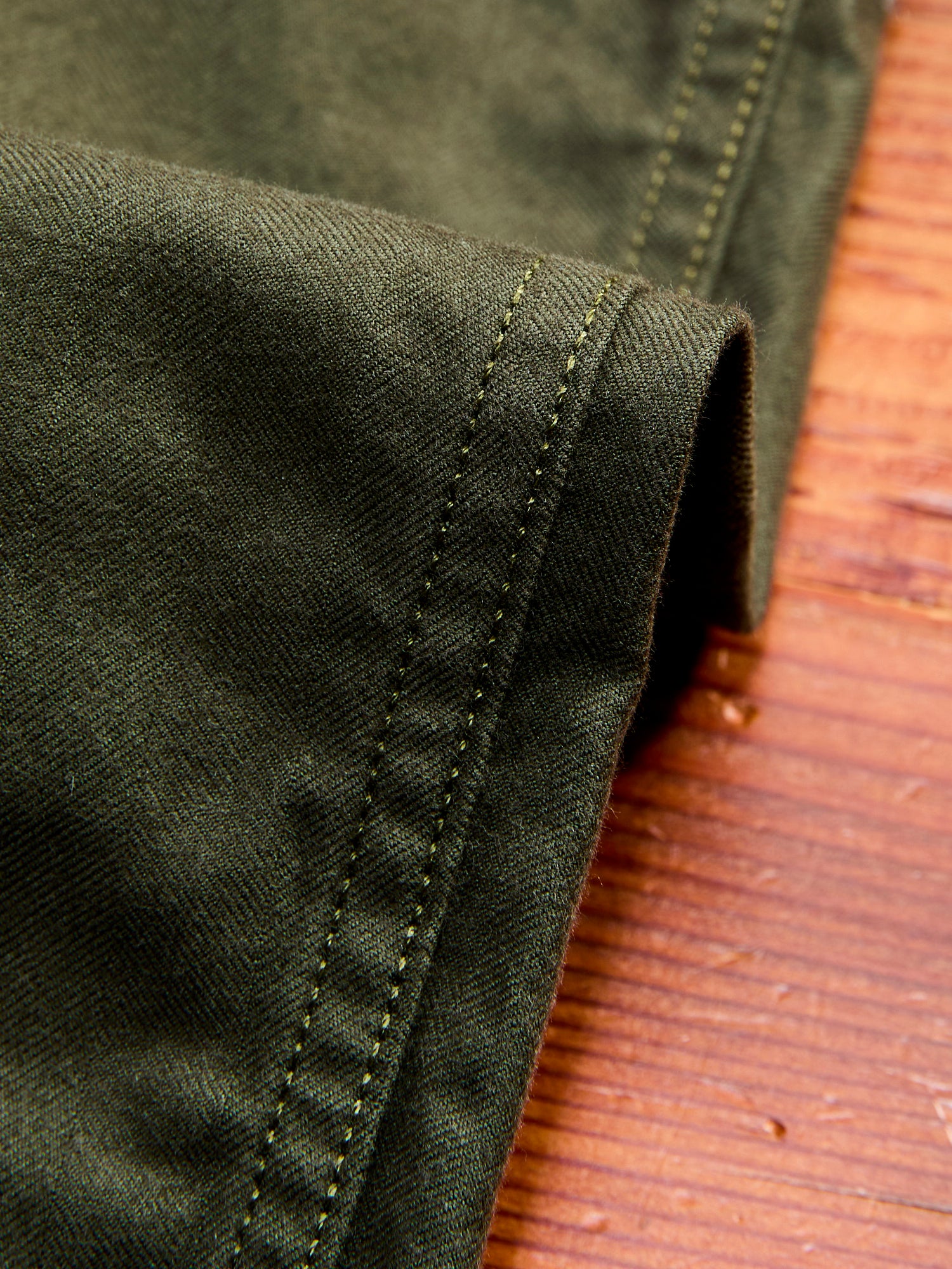 Brushed Herringbone Fatigue Pants in Olive - Image 8