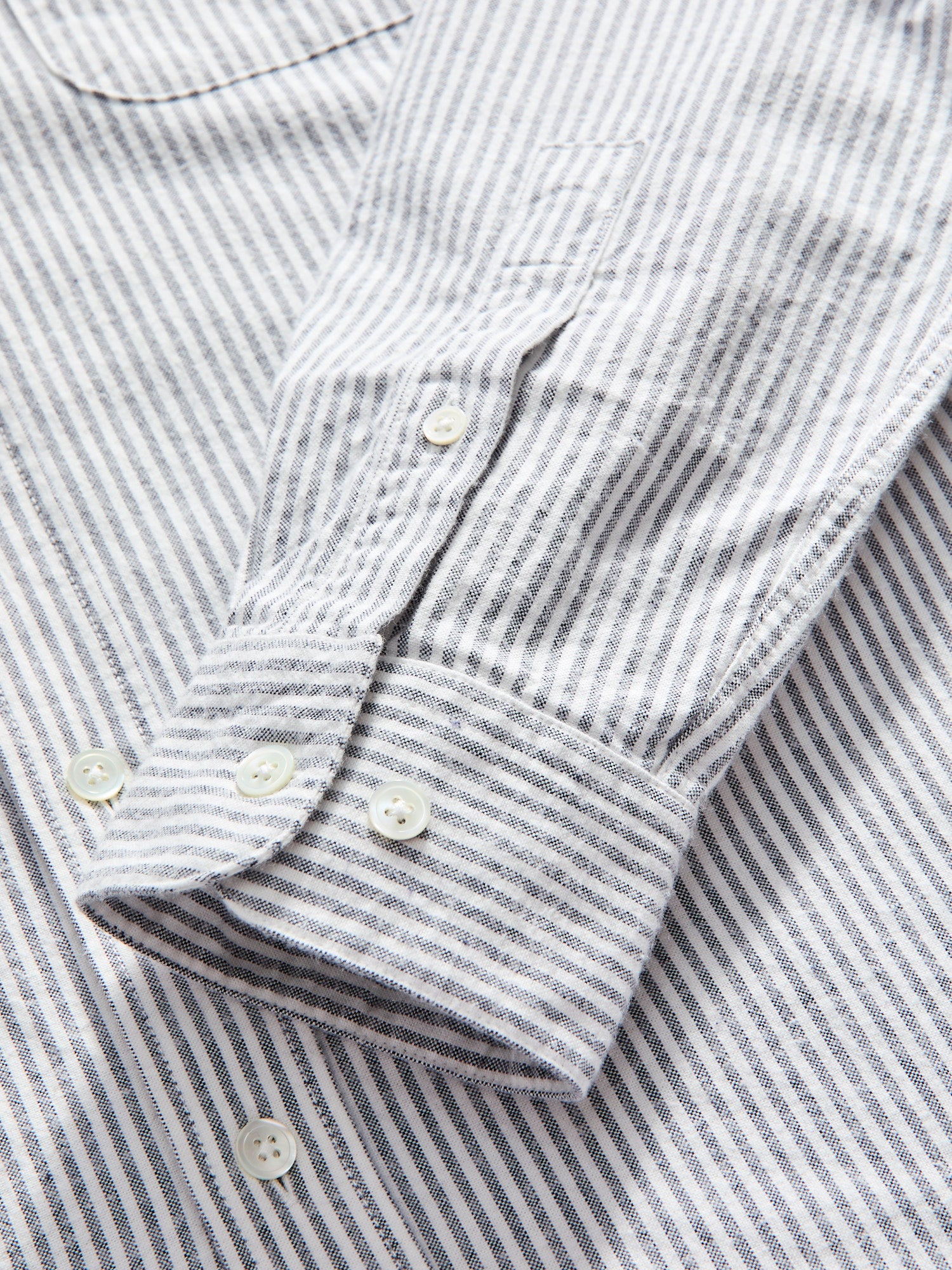 Brushed Oxford Stripe Button-Up Shirt in Blue - Image 6