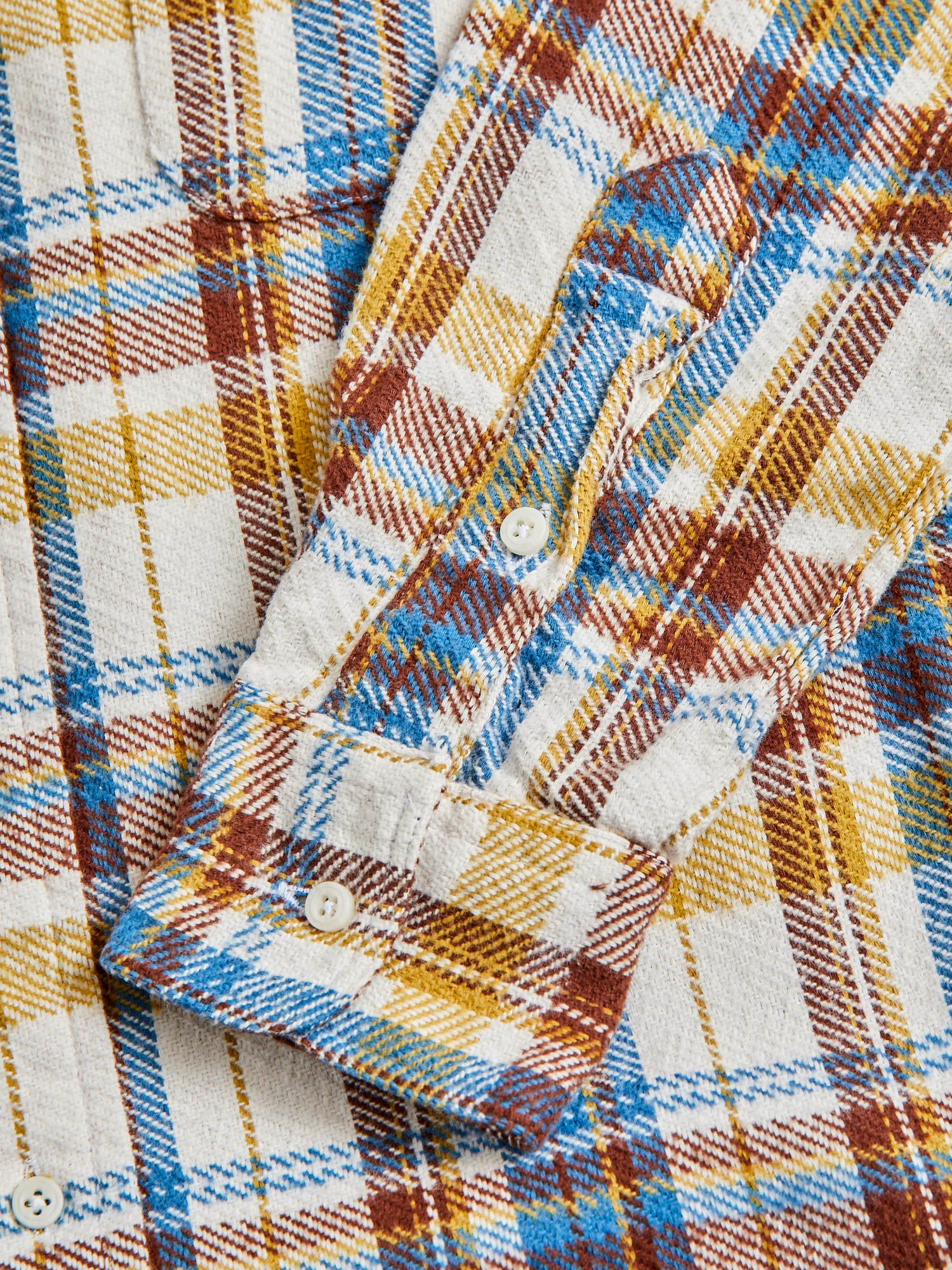 Brushed Triple-Yarn Flannel in White - Image 5