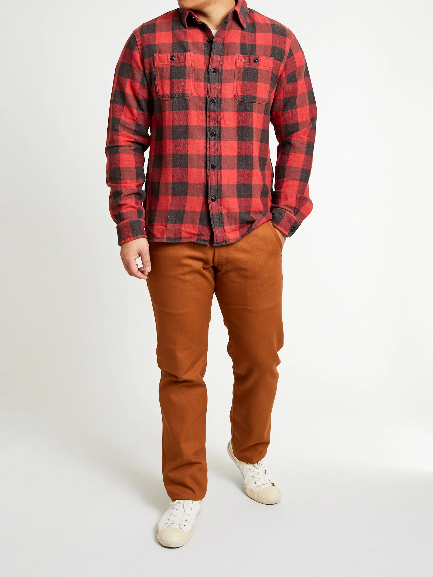 Buffalo Check Work Shirt in Red - Image 12
