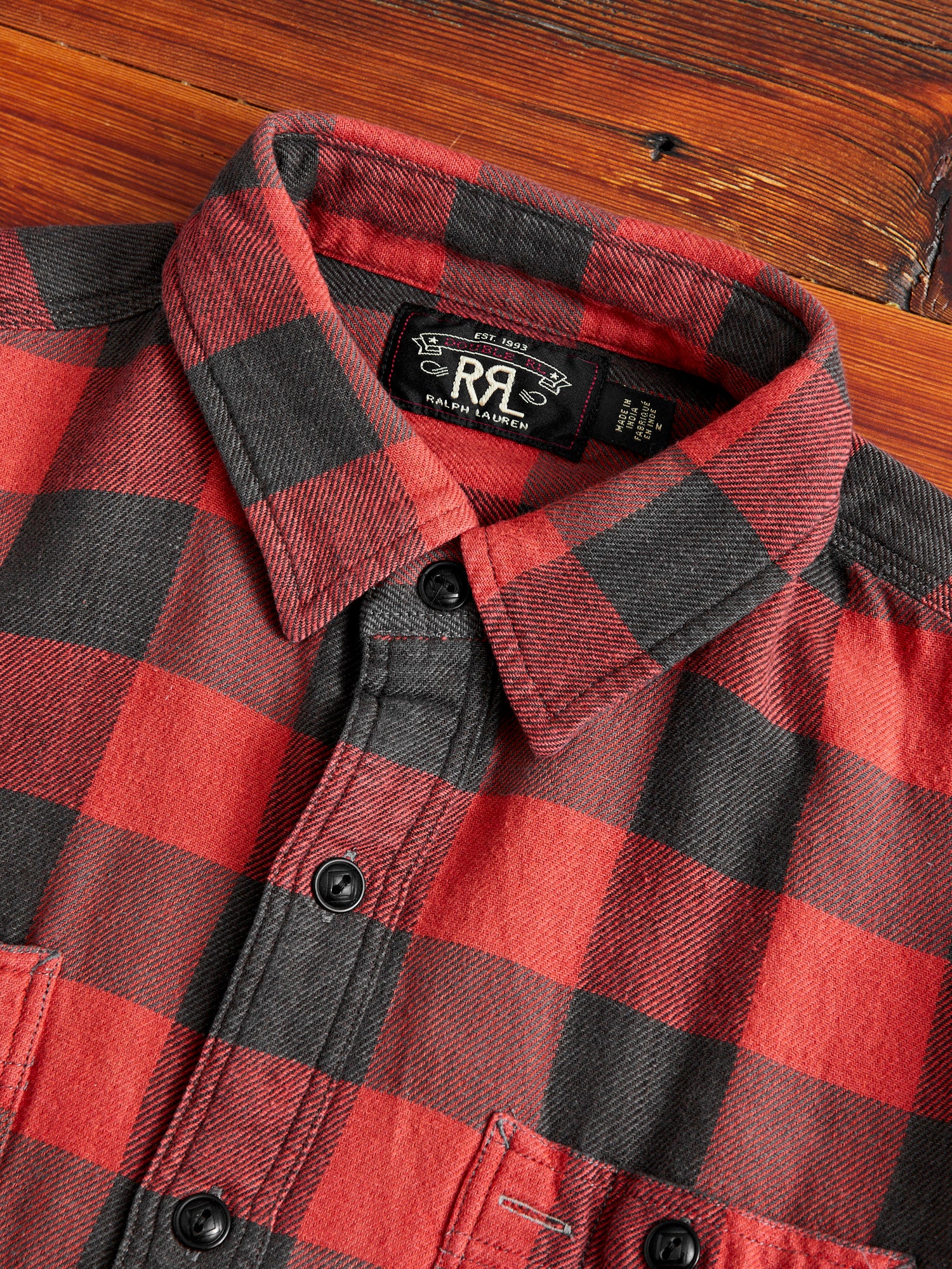 Buffalo Check Work Shirt in Red - Image 3