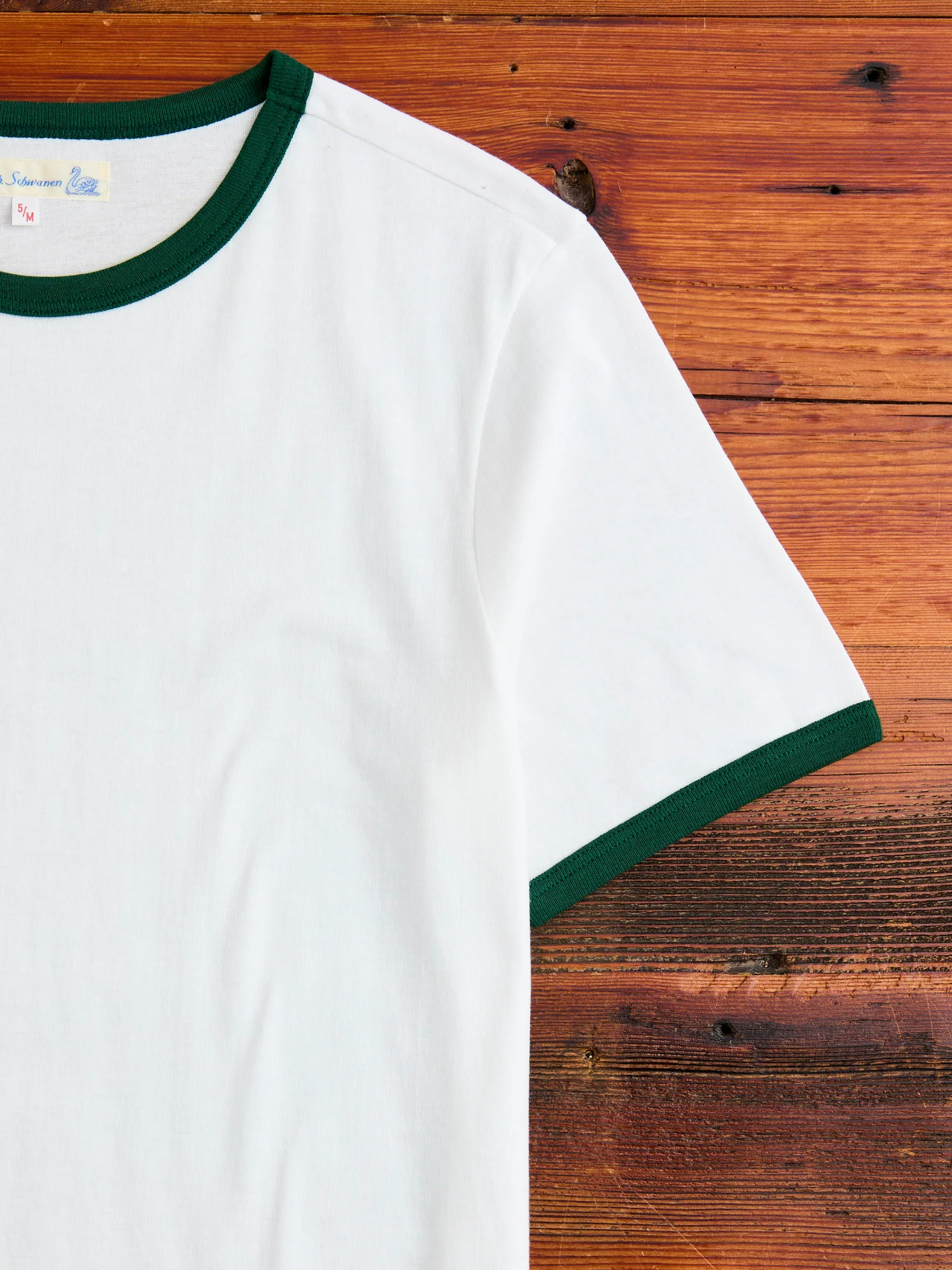 C1950s "Good Originals" 5.5oz Loopwheel T-Shirt in Green/White - Image 4