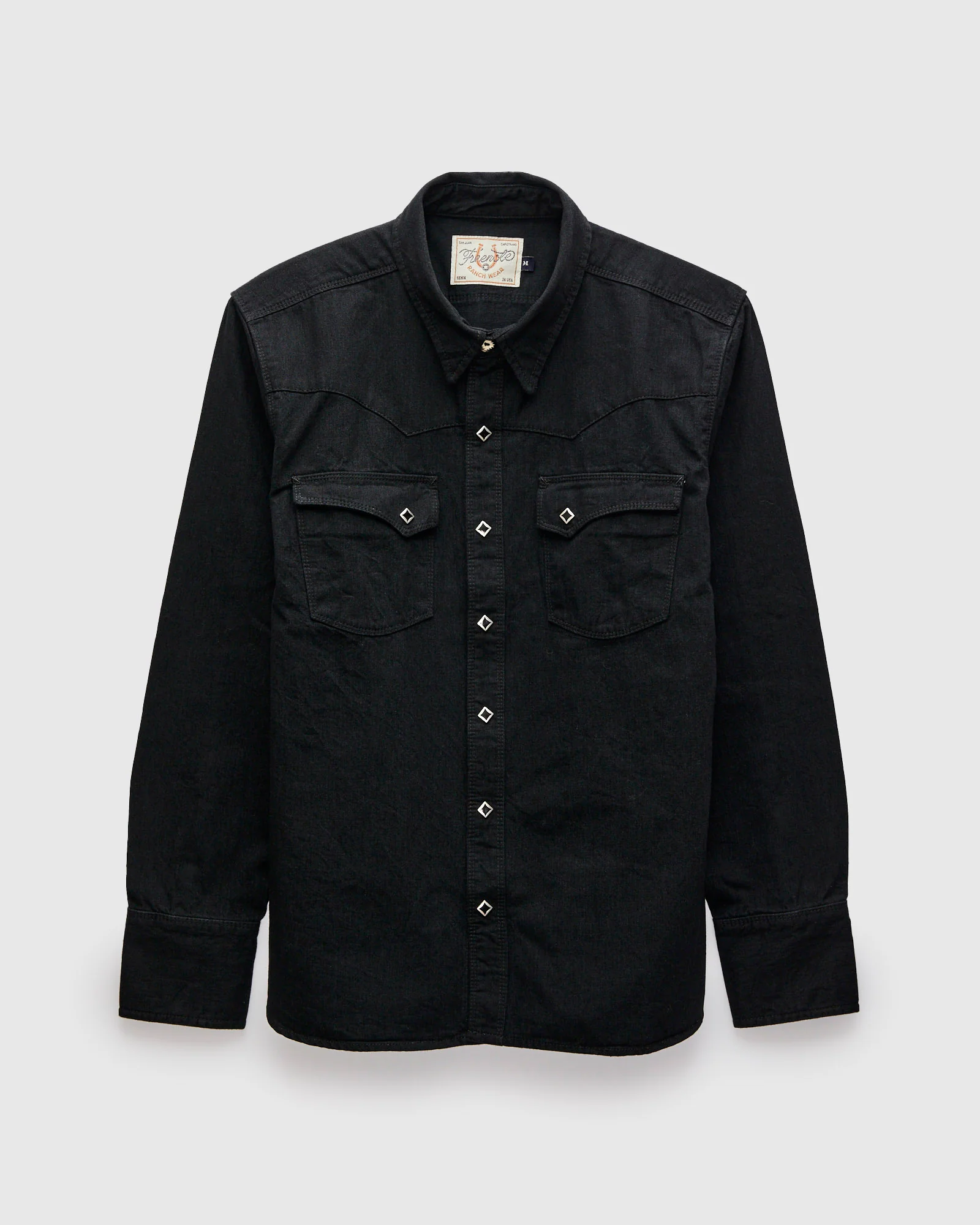 Calico Western Shirt in Black Denim