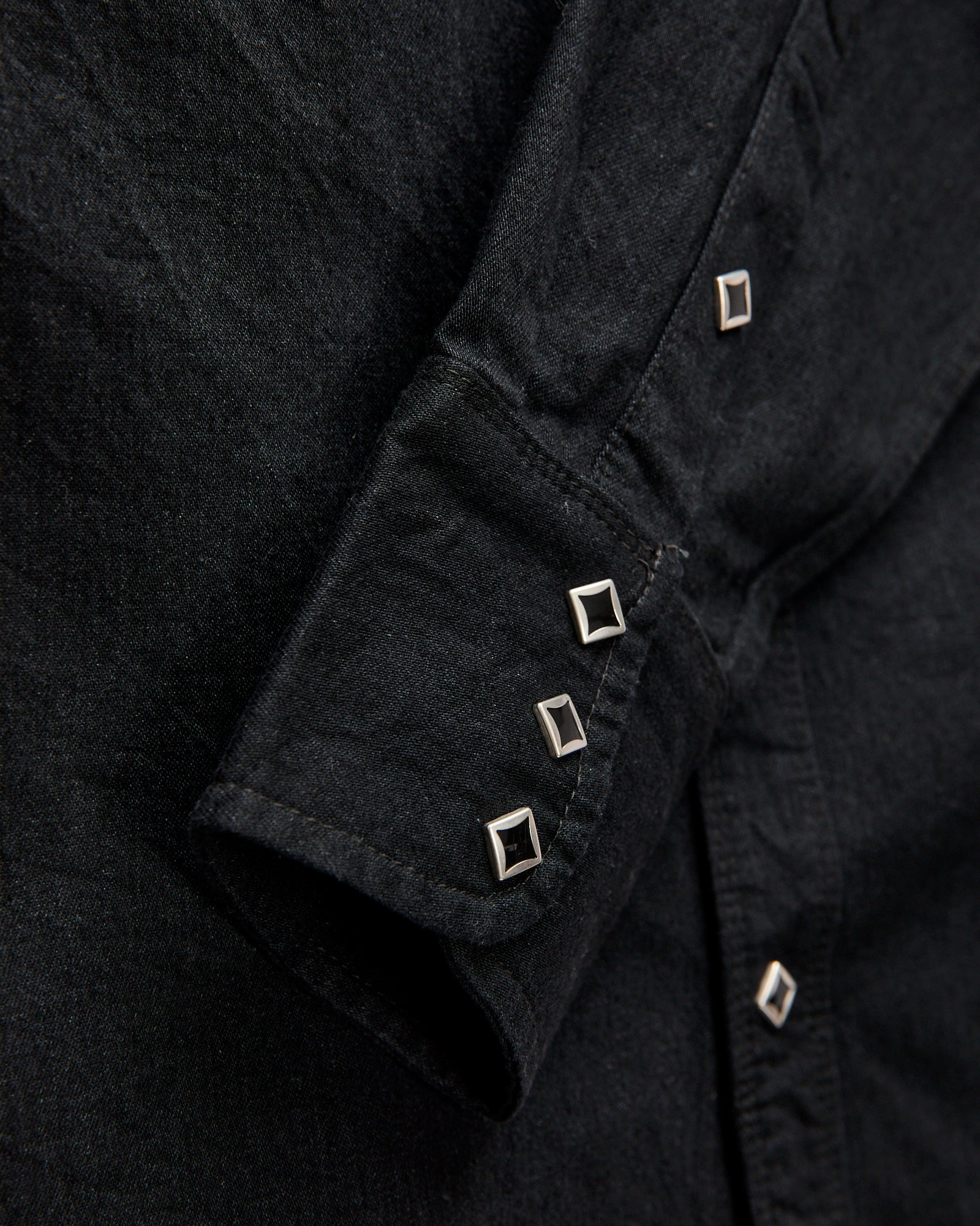 Calico Western Shirt in Black Denim - Image 6