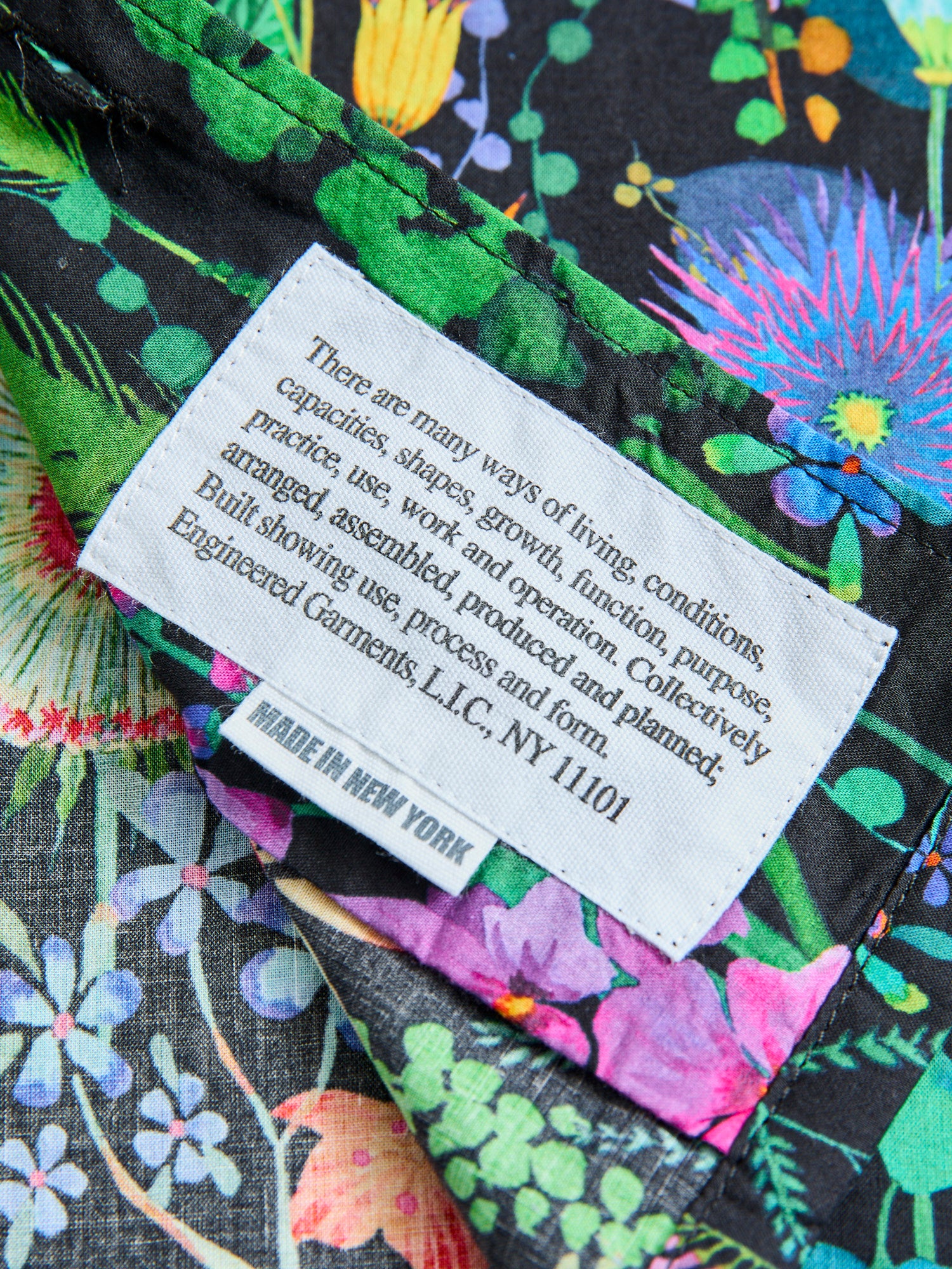 Camp Shirt in Black Floral Lawn - Image 9