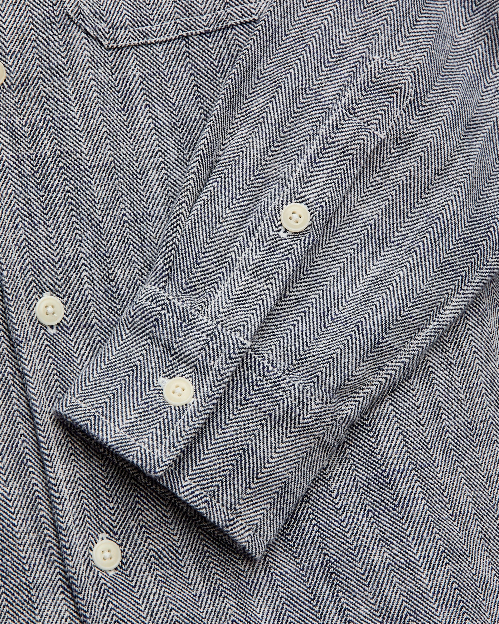 Camp Shirt in Black Linen Herringbone Twill - Image 6