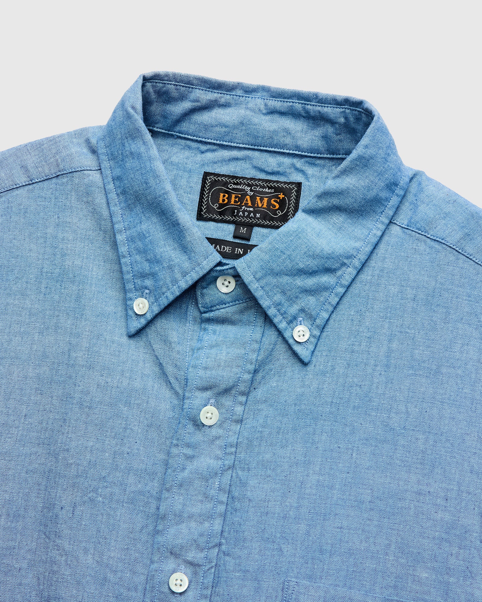 Chambray Button-Down Shirt in Blue - Image 4