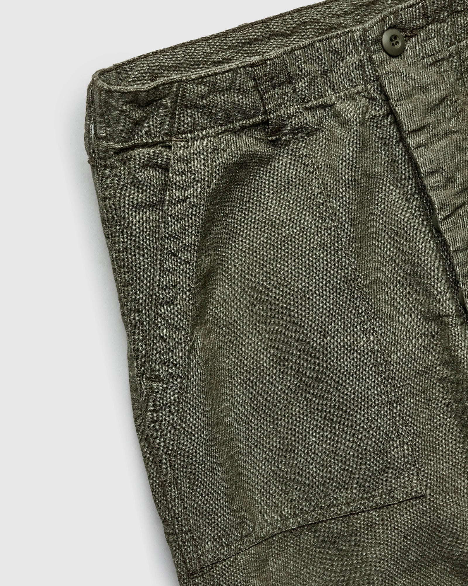 Chambray Straight Fatigue Pants in Dusty Olive - Image 4