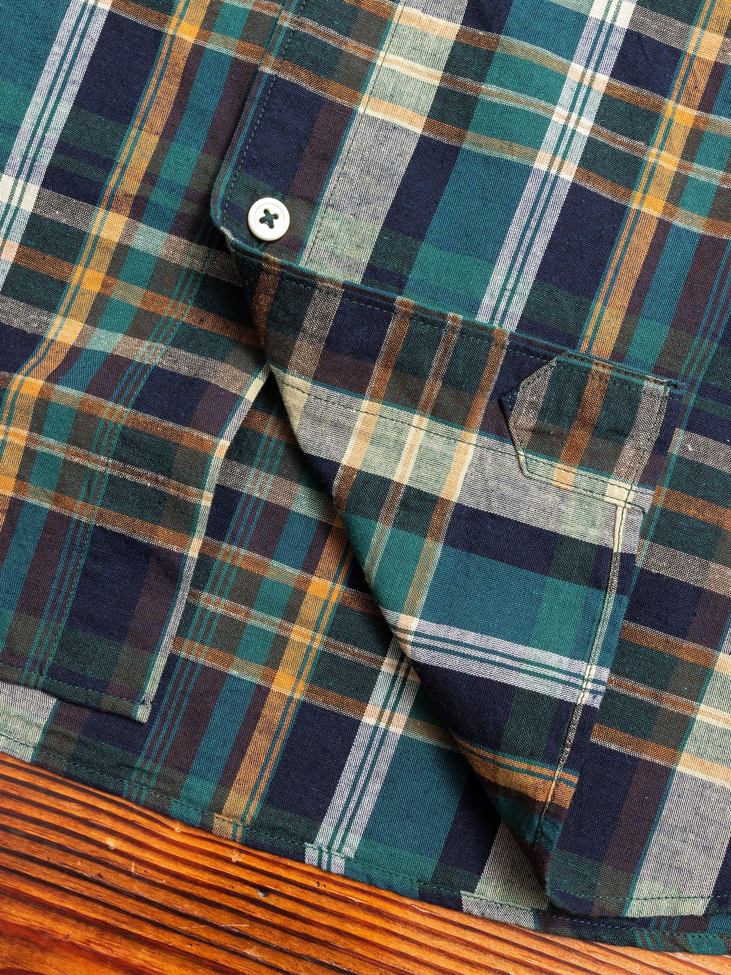 Check Button-Down Shirt in Green - Image 7