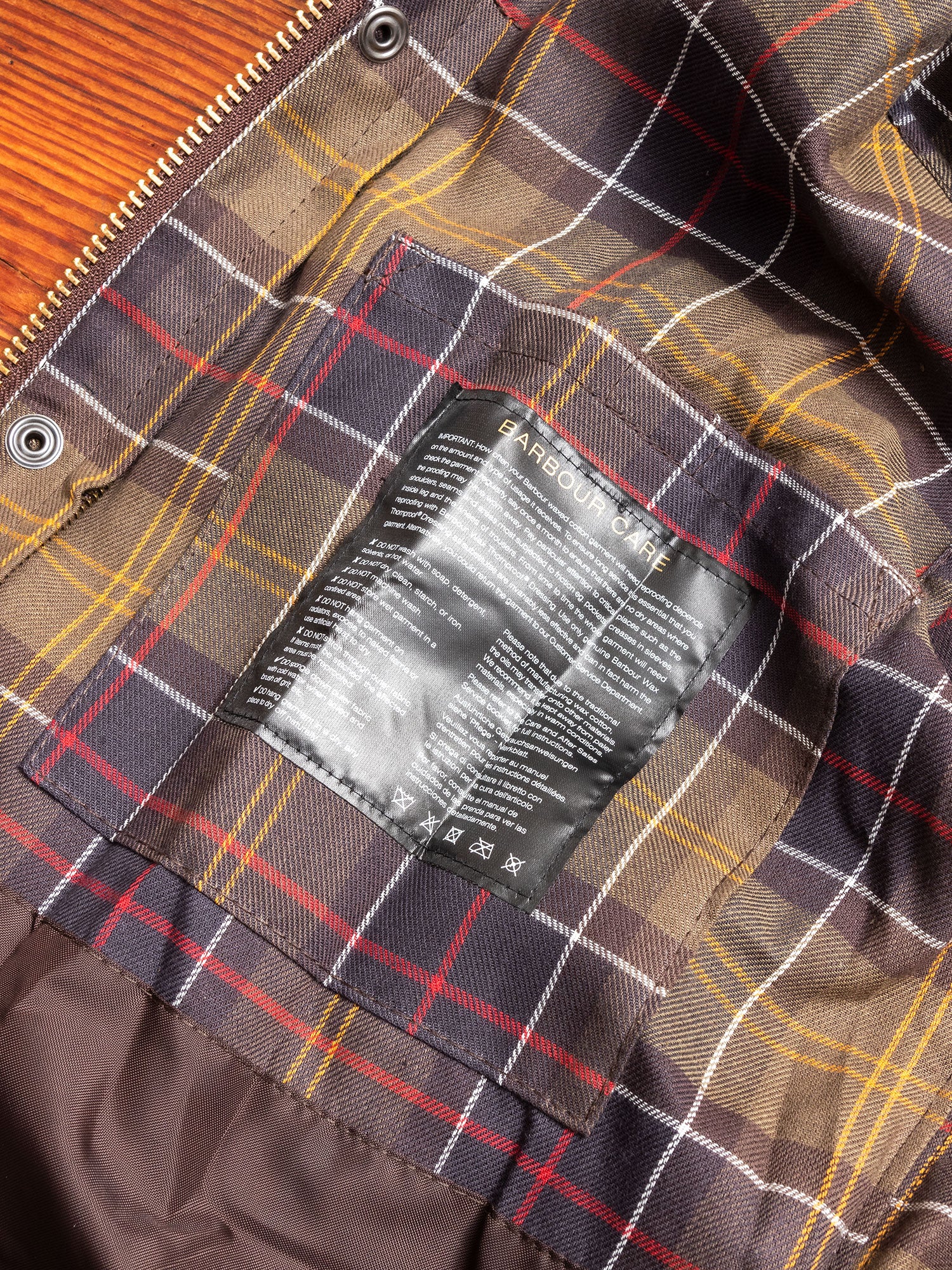 "Classic Bedale" Wax Jacket in Olive - Image 12
