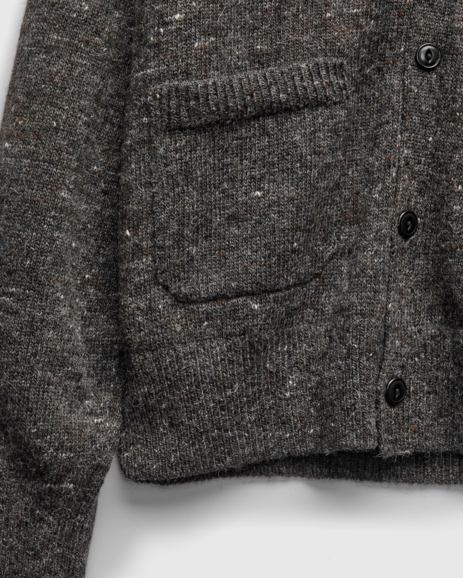 Alpaca Classic Cardigan in Pewter Tweed - Image 4