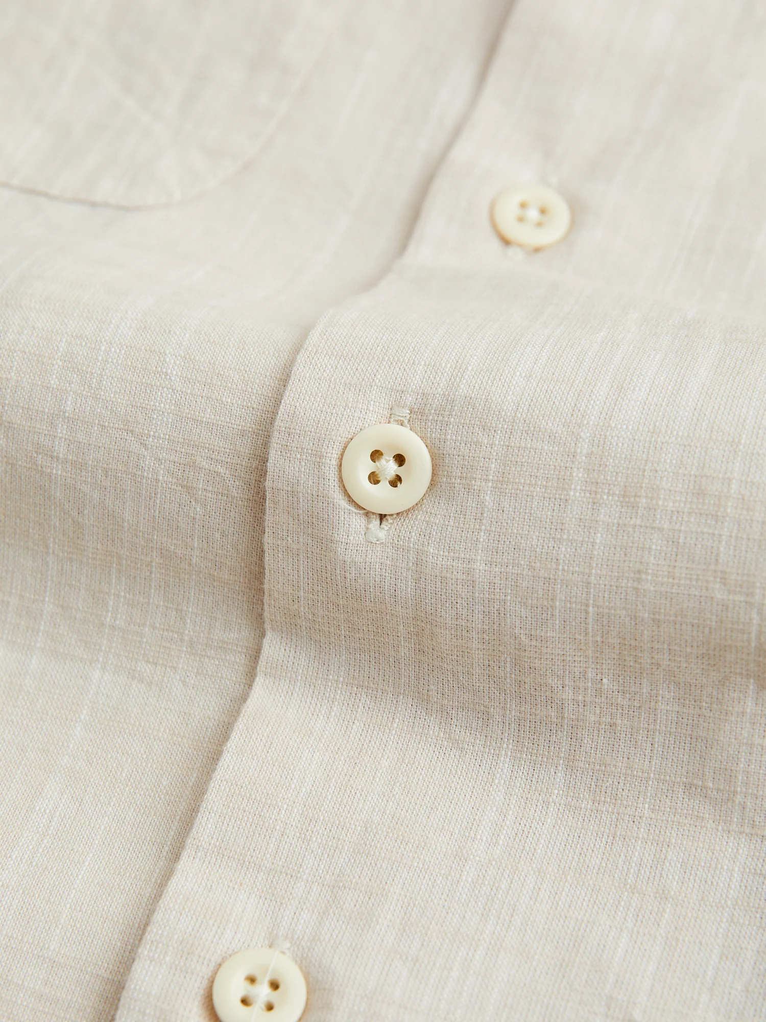 Classic Shirt in Beige Cotton Slub - Image 7