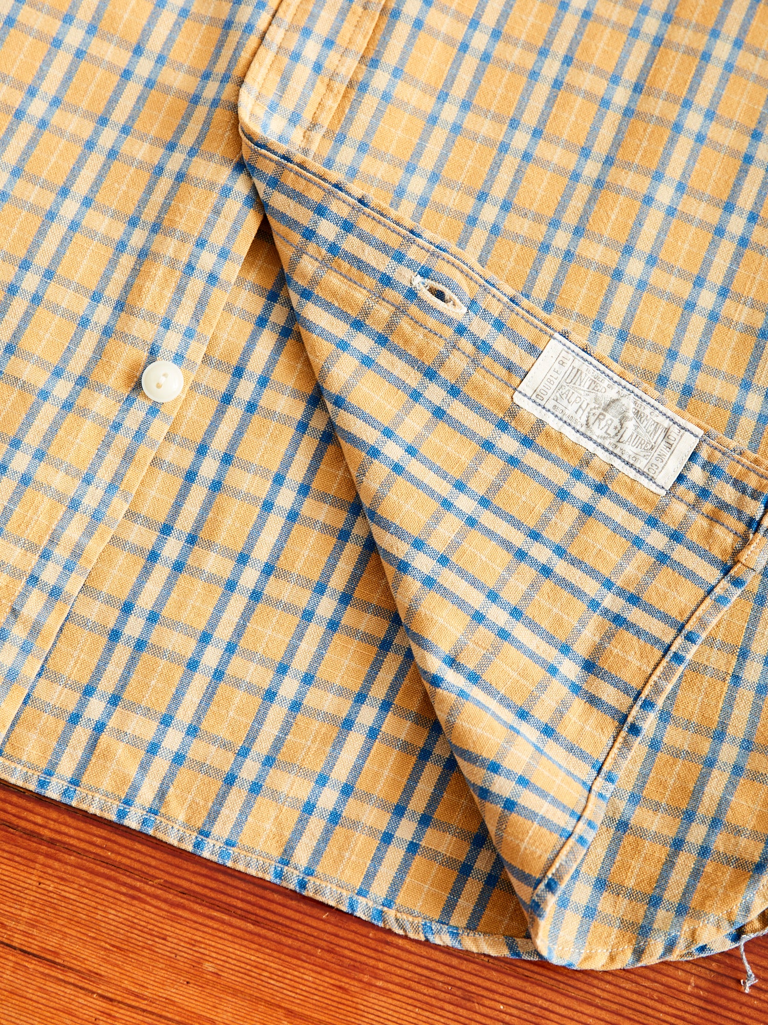 Cody Work Shirt in Tan/Indigo - Image 7